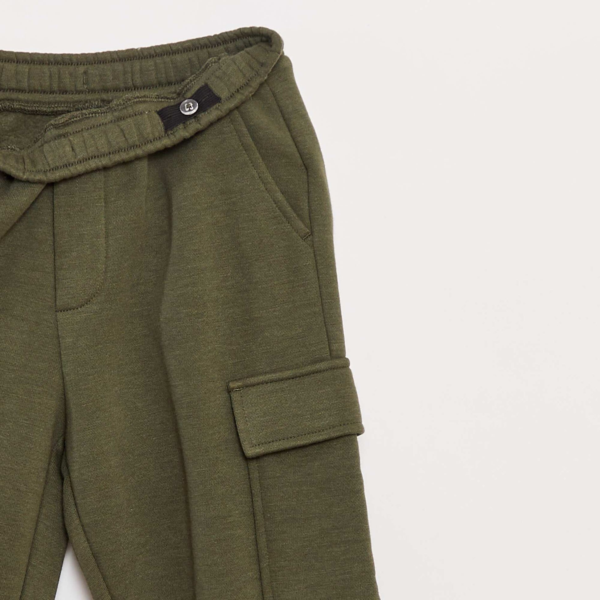 Multi-pocket sweatshirt fabric joggers GREEN