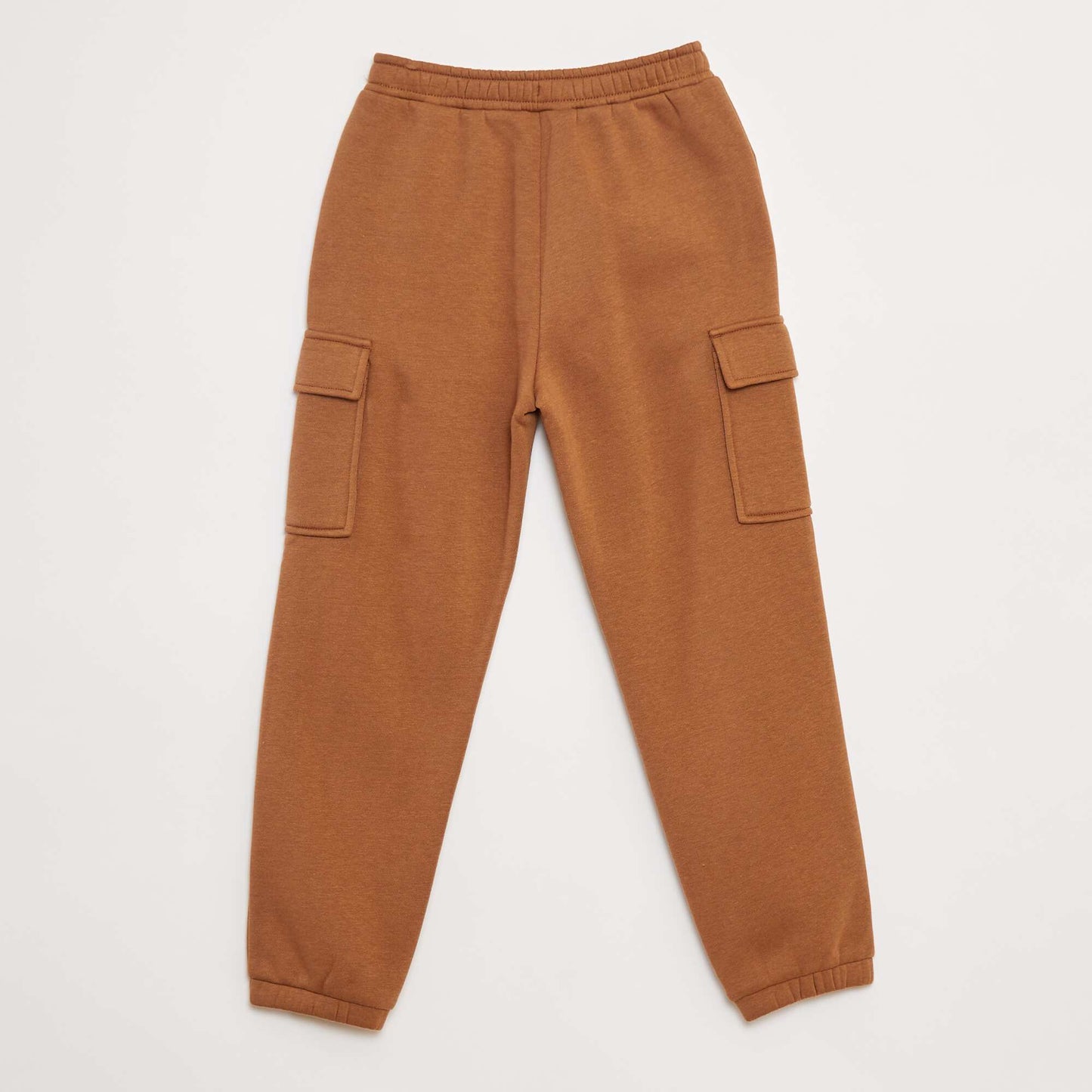 Multi-pocket sweatshirt fabric joggers BEIGE