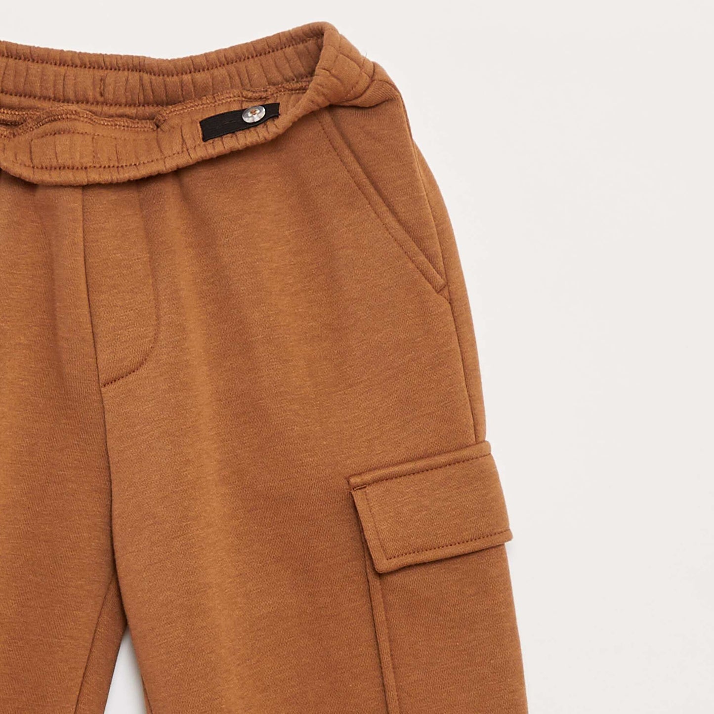 Multi-pocket sweatshirt fabric joggers BEIGE