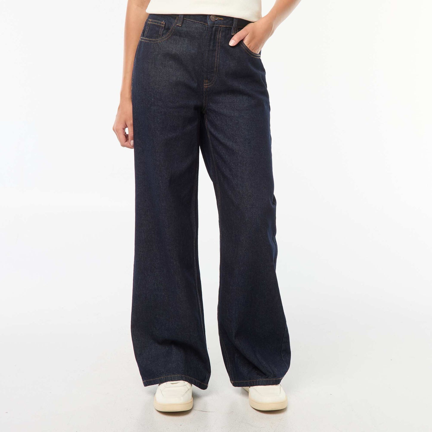 High-rise wide-leg 5-pocket jeans BLUE