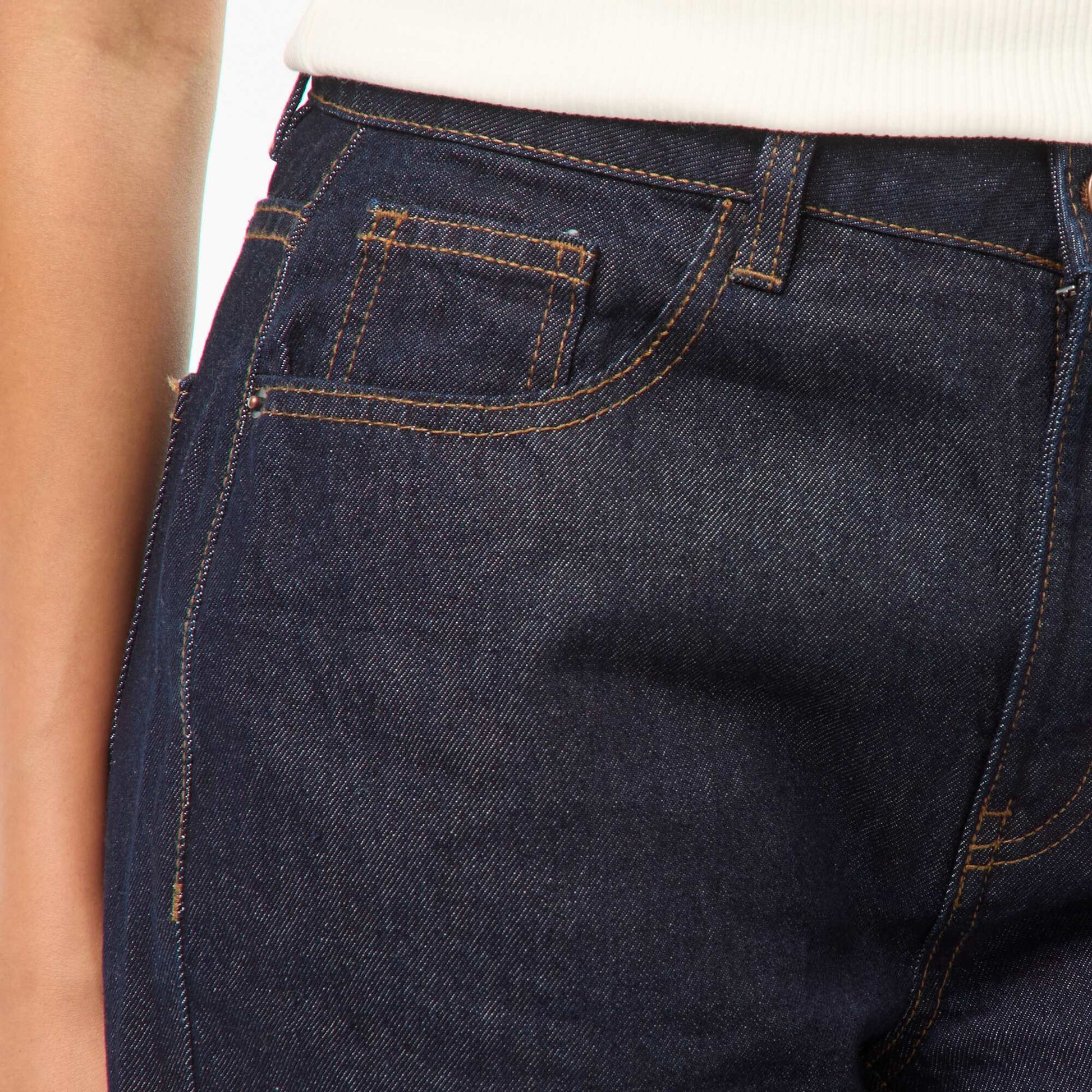 High-rise wide-leg 5-pocket jeans BLUE