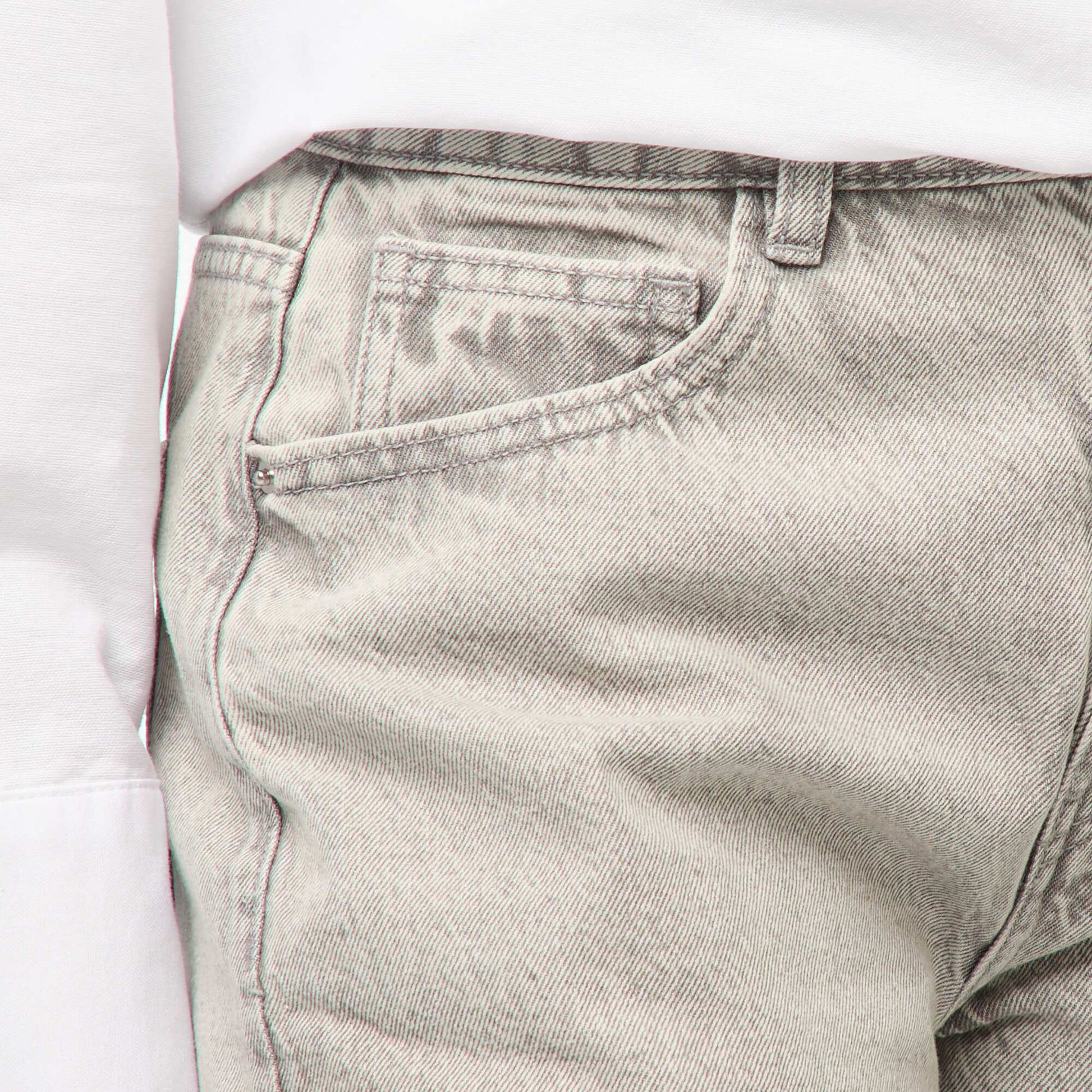 High-rise wide-leg 5-pocket jeans GREY