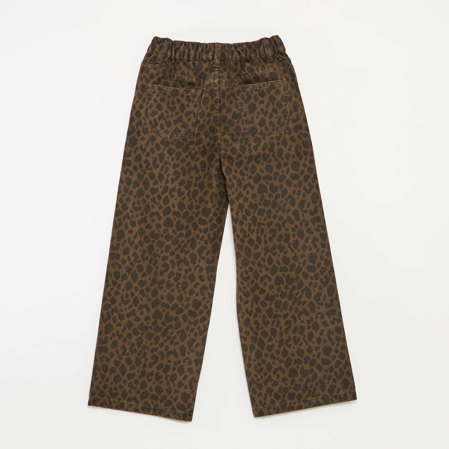 Wide-leg 5-pocket denim trousers BROWN