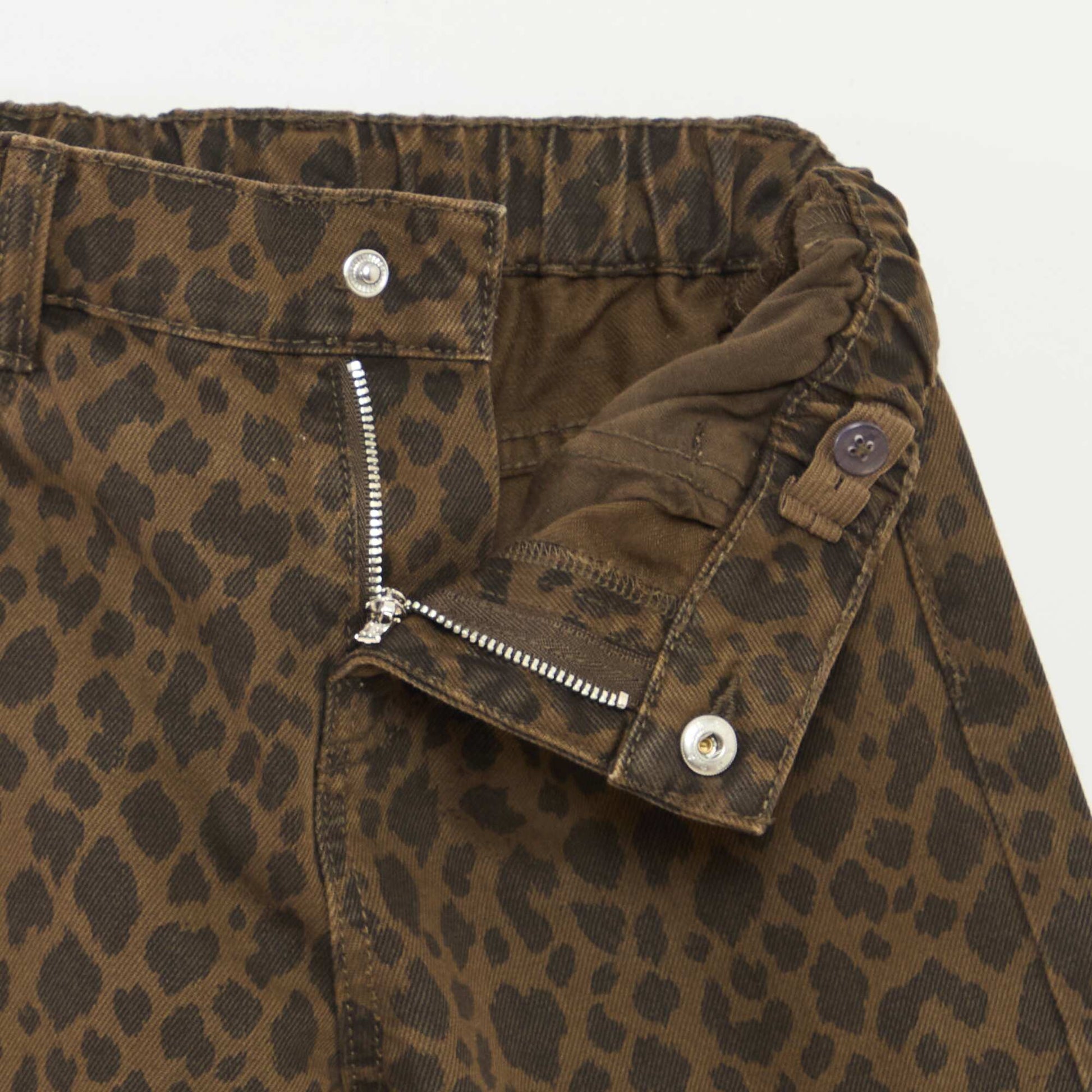 Wide-leg 5-pocket denim trousers BROWN