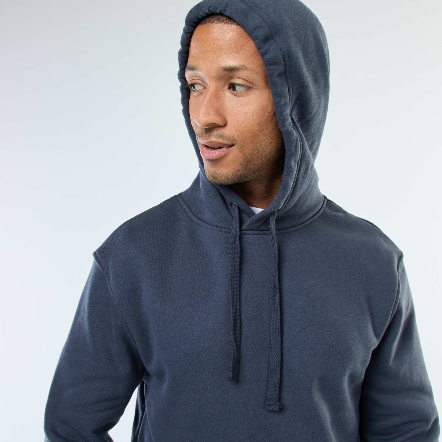 Brushed Fleece Hoodie with Kangaroo Pocket BLUE