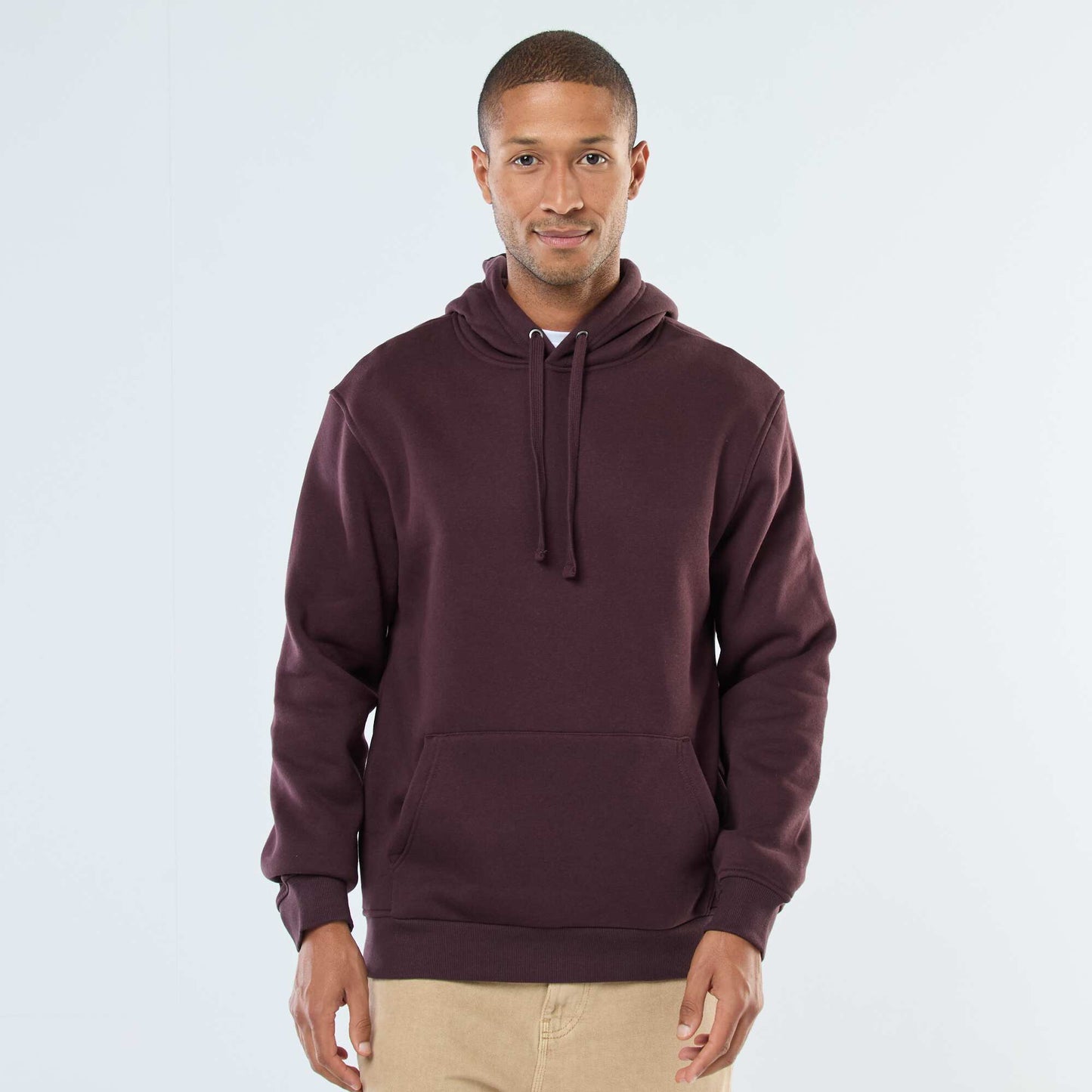 Brushed Fleece Hoodie with Kangaroo Pocket PURPLE
