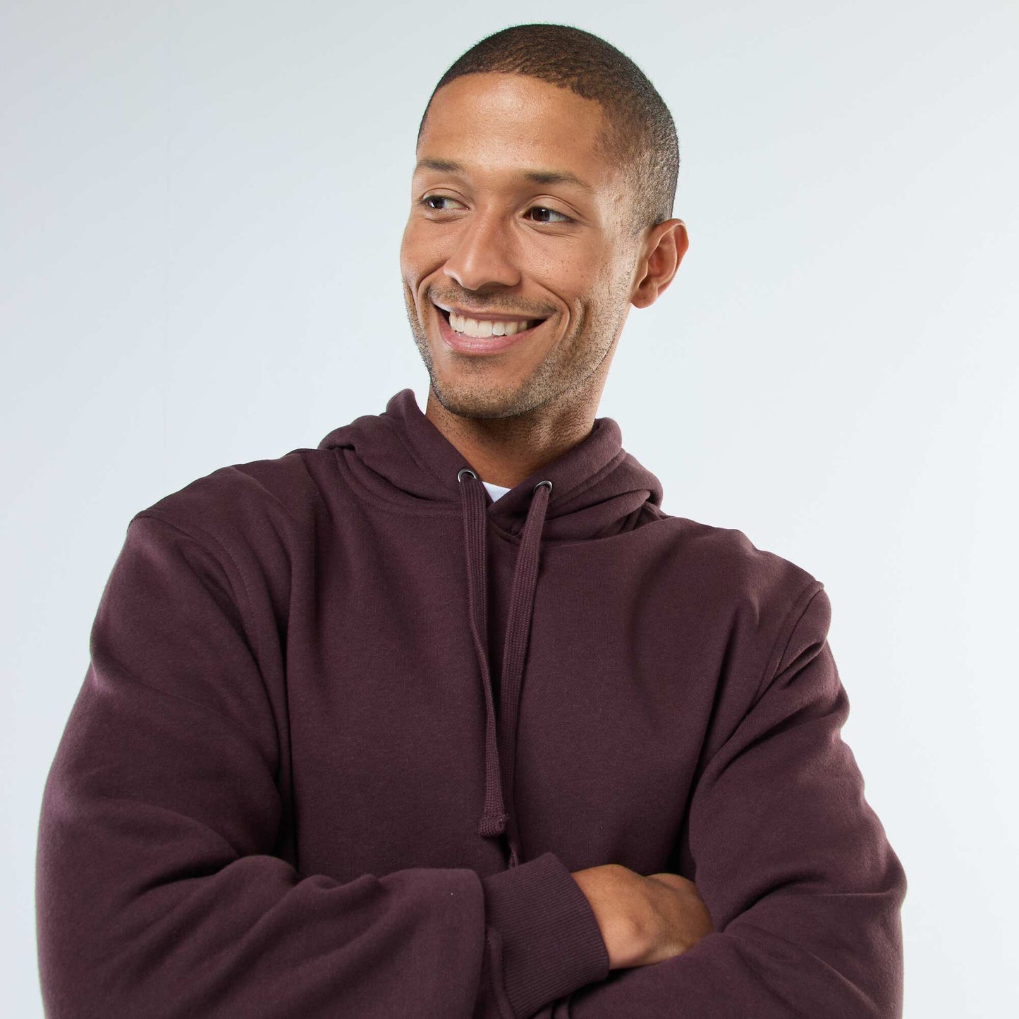 Brushed Fleece Hoodie with Kangaroo Pocket PURPLE