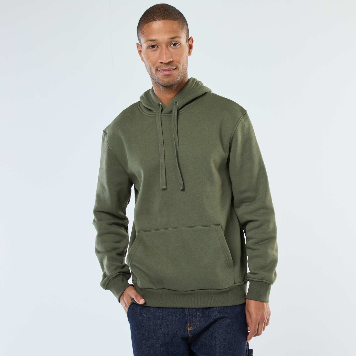Brushed Fleece Hoodie with Kangaroo Pocket GREEN