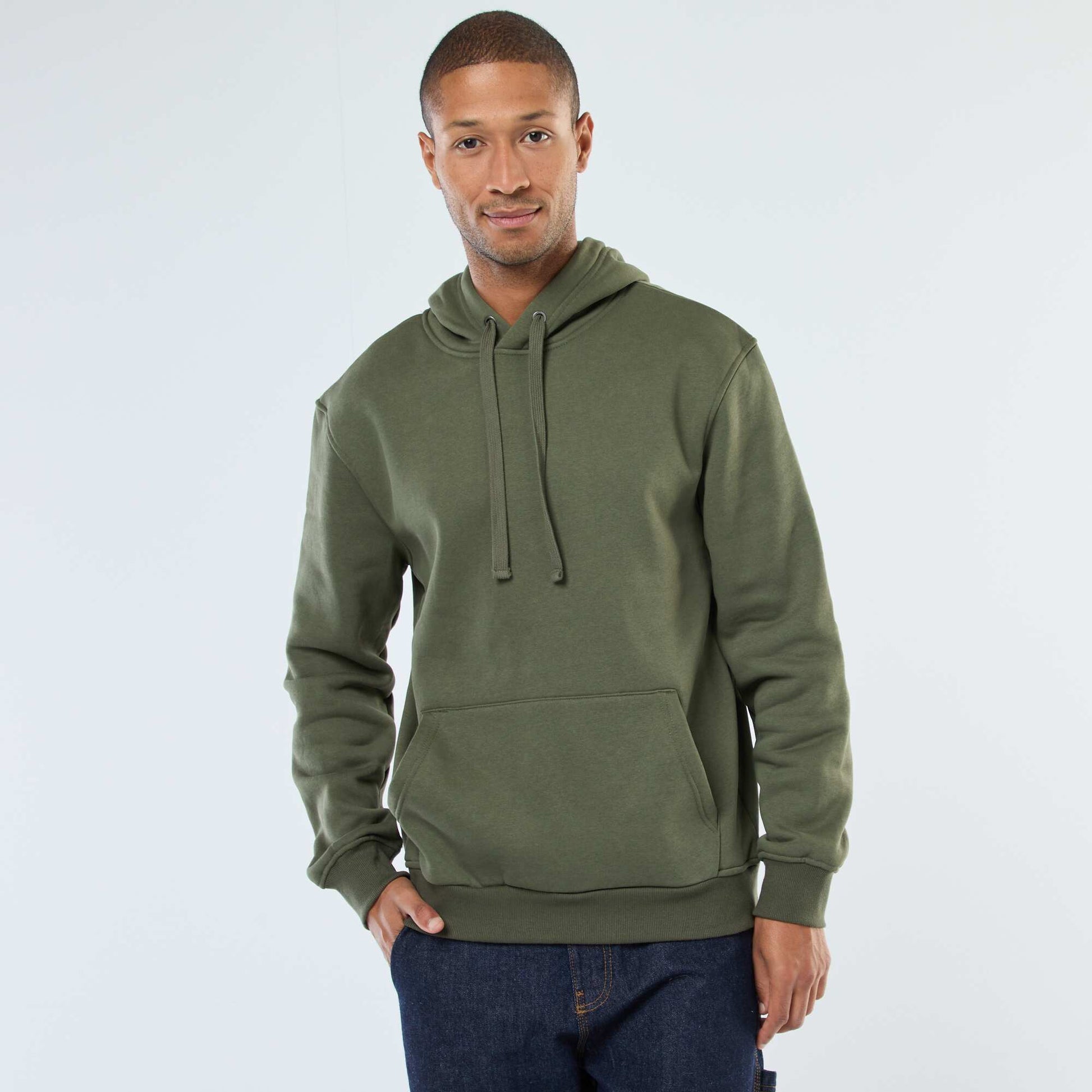 Brushed Fleece Hoodie with Kangaroo Pocket GREEN