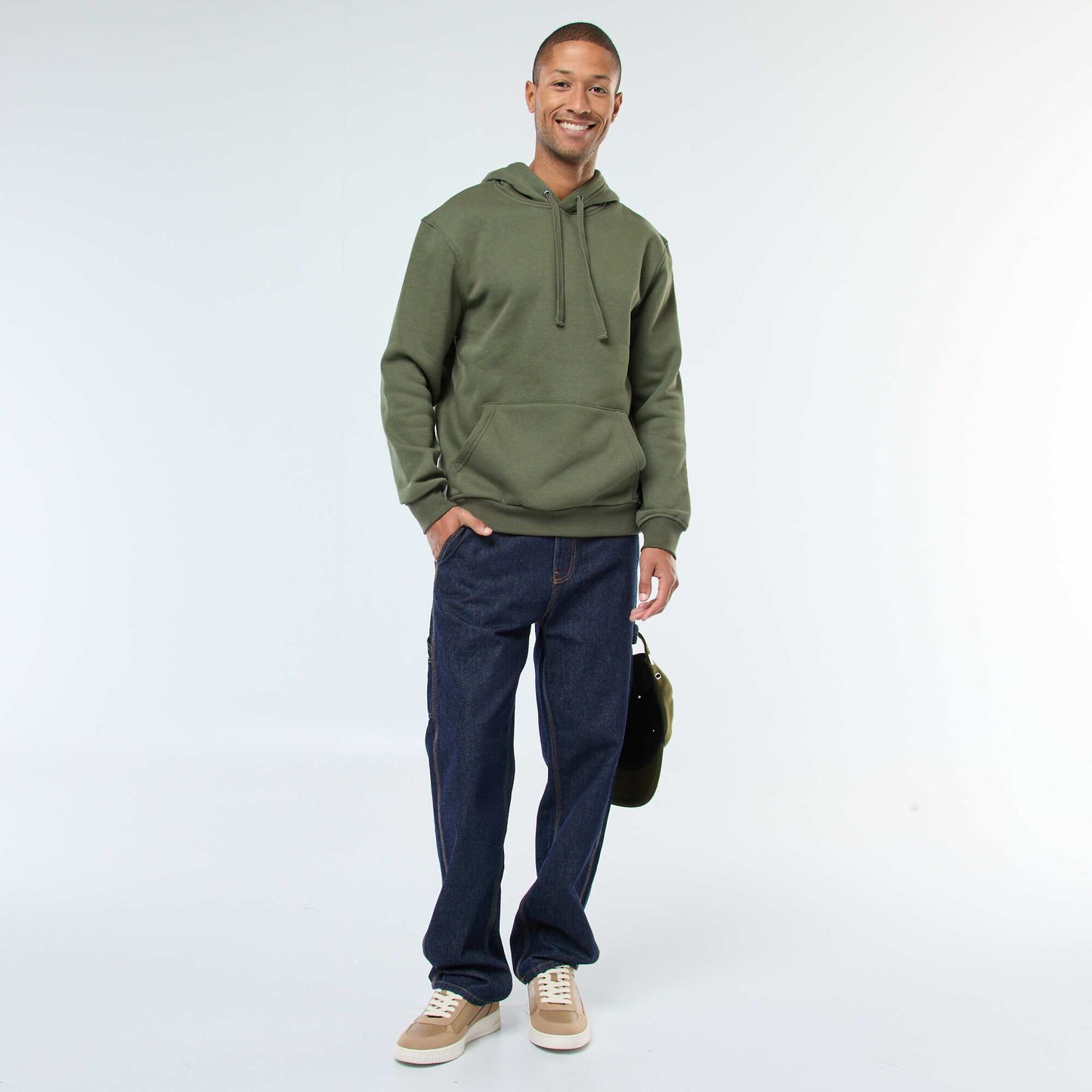 Brushed Fleece Hoodie with Kangaroo Pocket GREEN