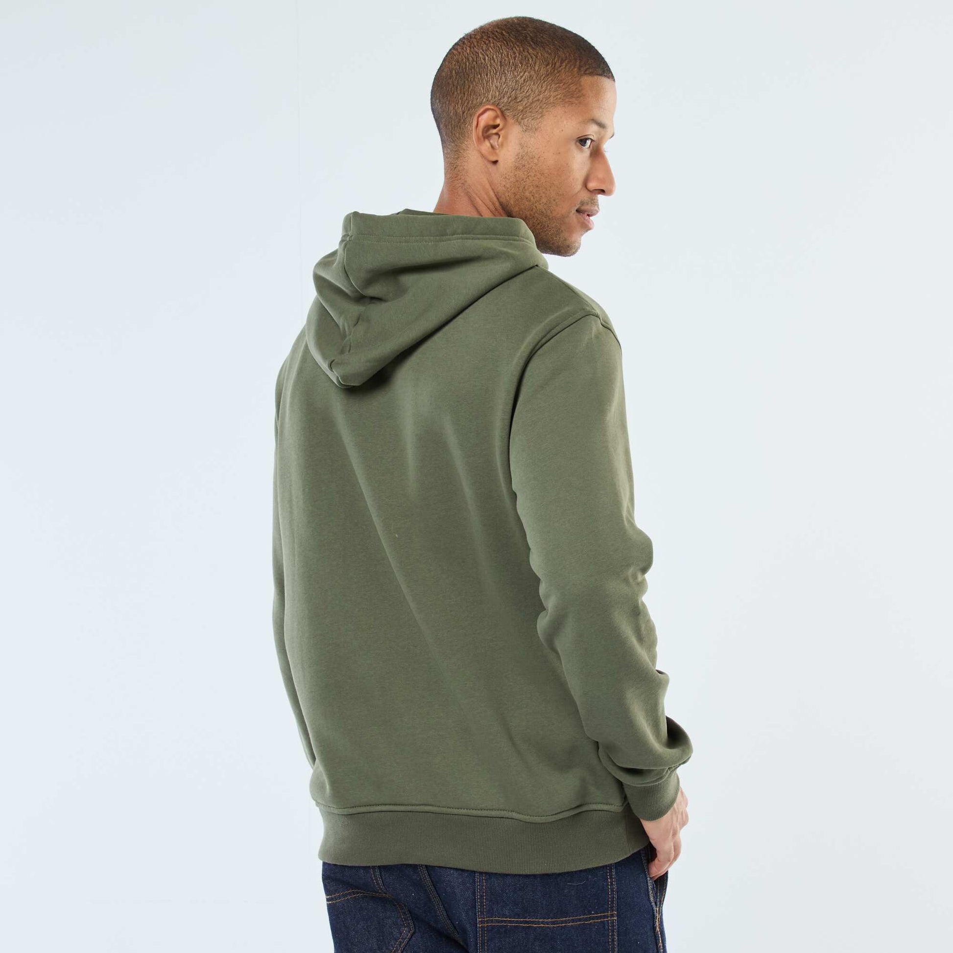 Brushed Fleece Hoodie with Kangaroo Pocket GREEN