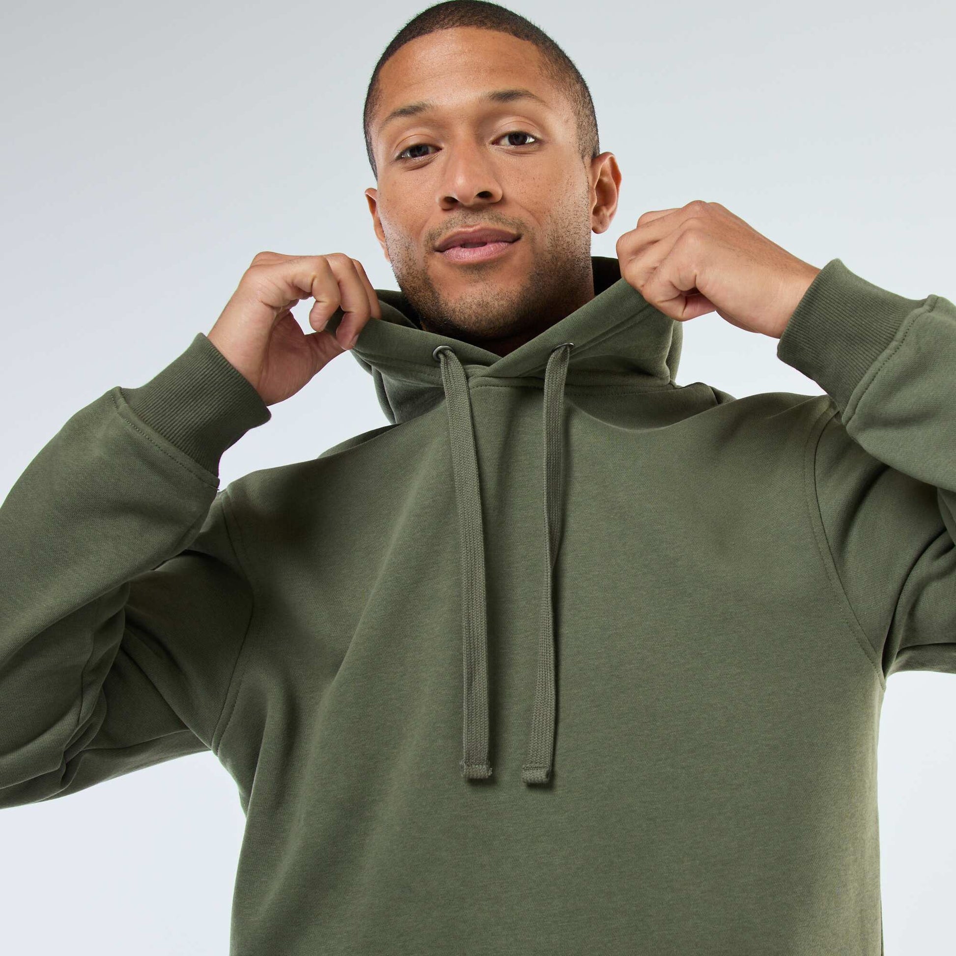 Brushed Fleece Hoodie with Kangaroo Pocket GREEN