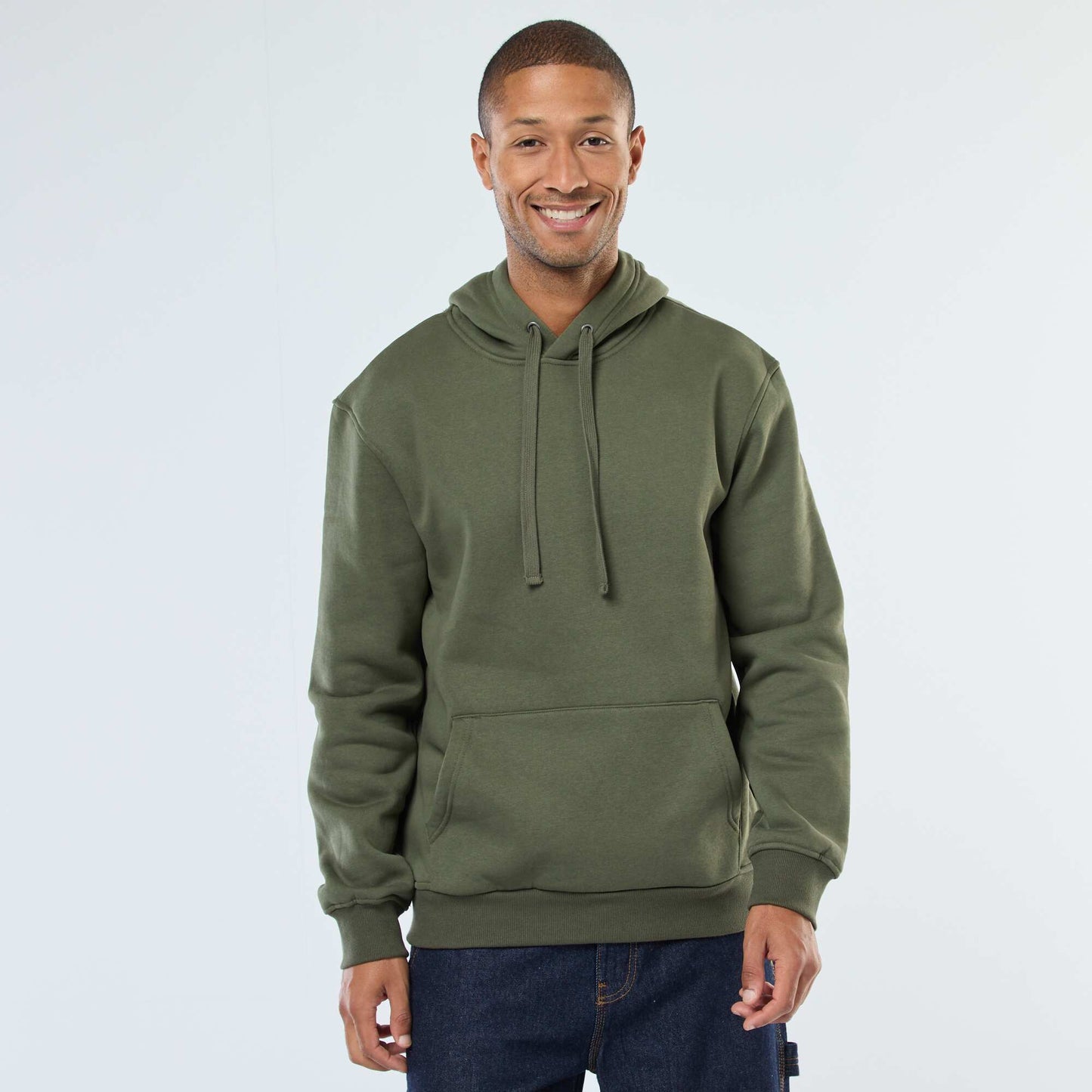 Brushed Fleece Hoodie with Kangaroo Pocket GREEN