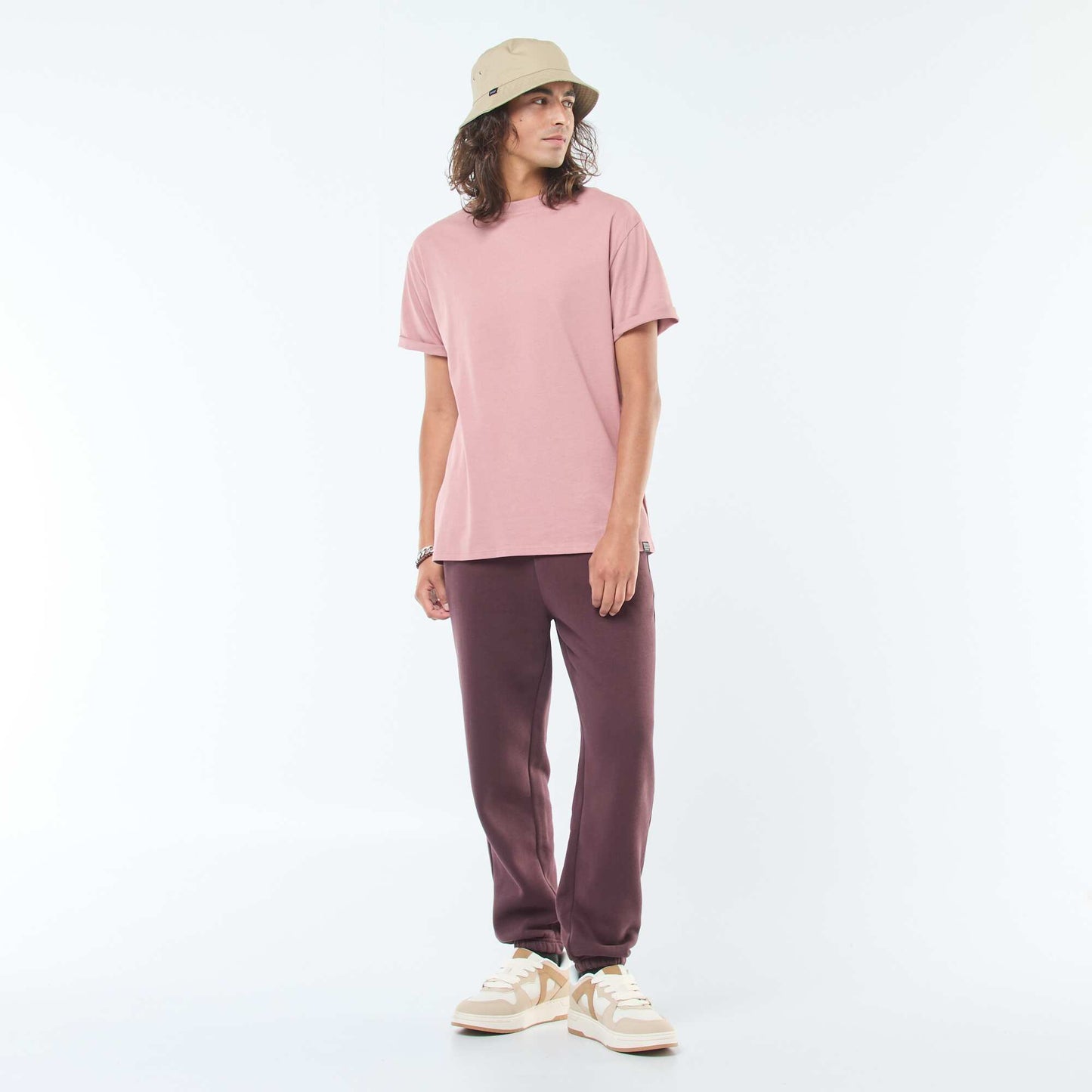 Plain joggers with drawstrings at the waist PURPLE