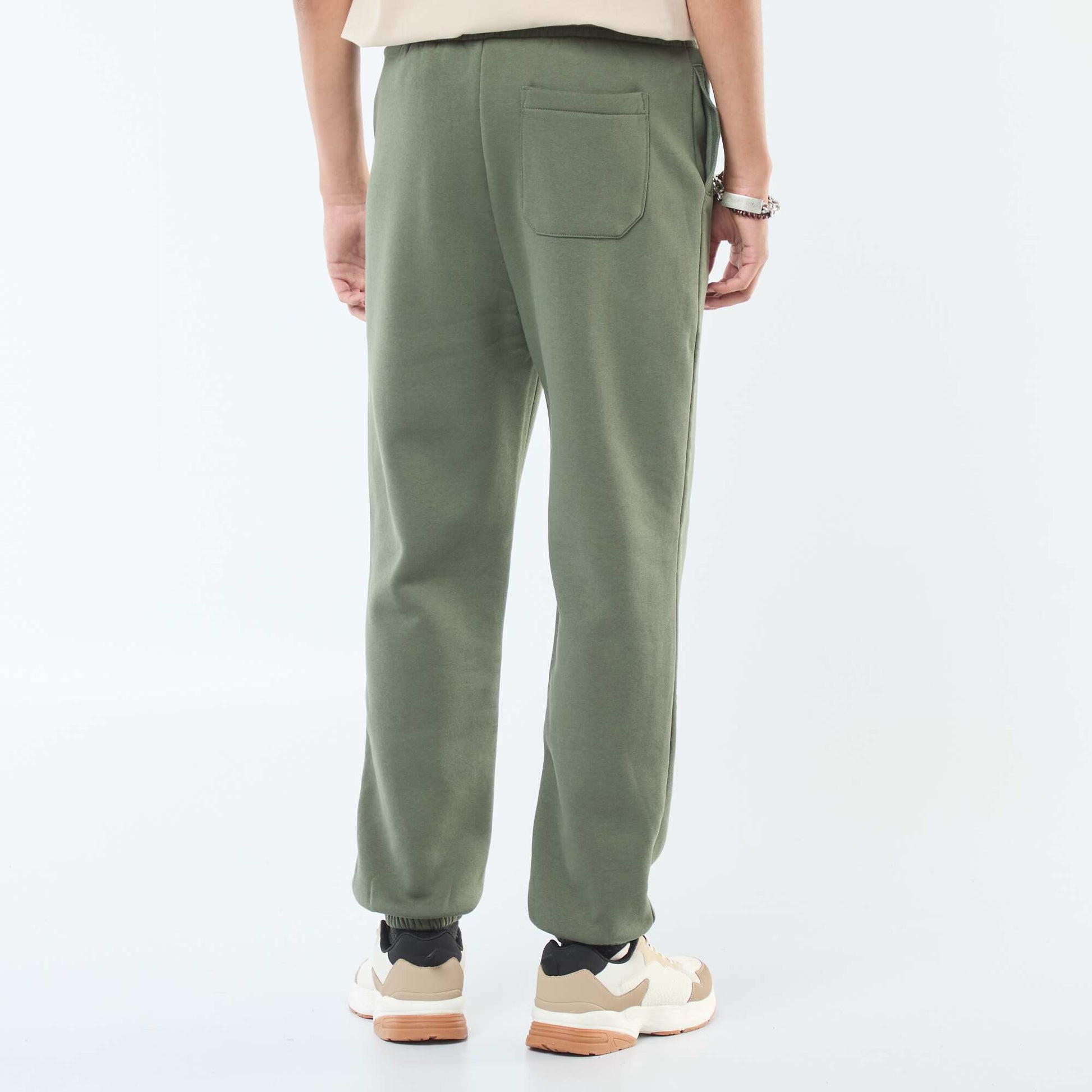 Plain joggers with drawstrings at the waist GREEN