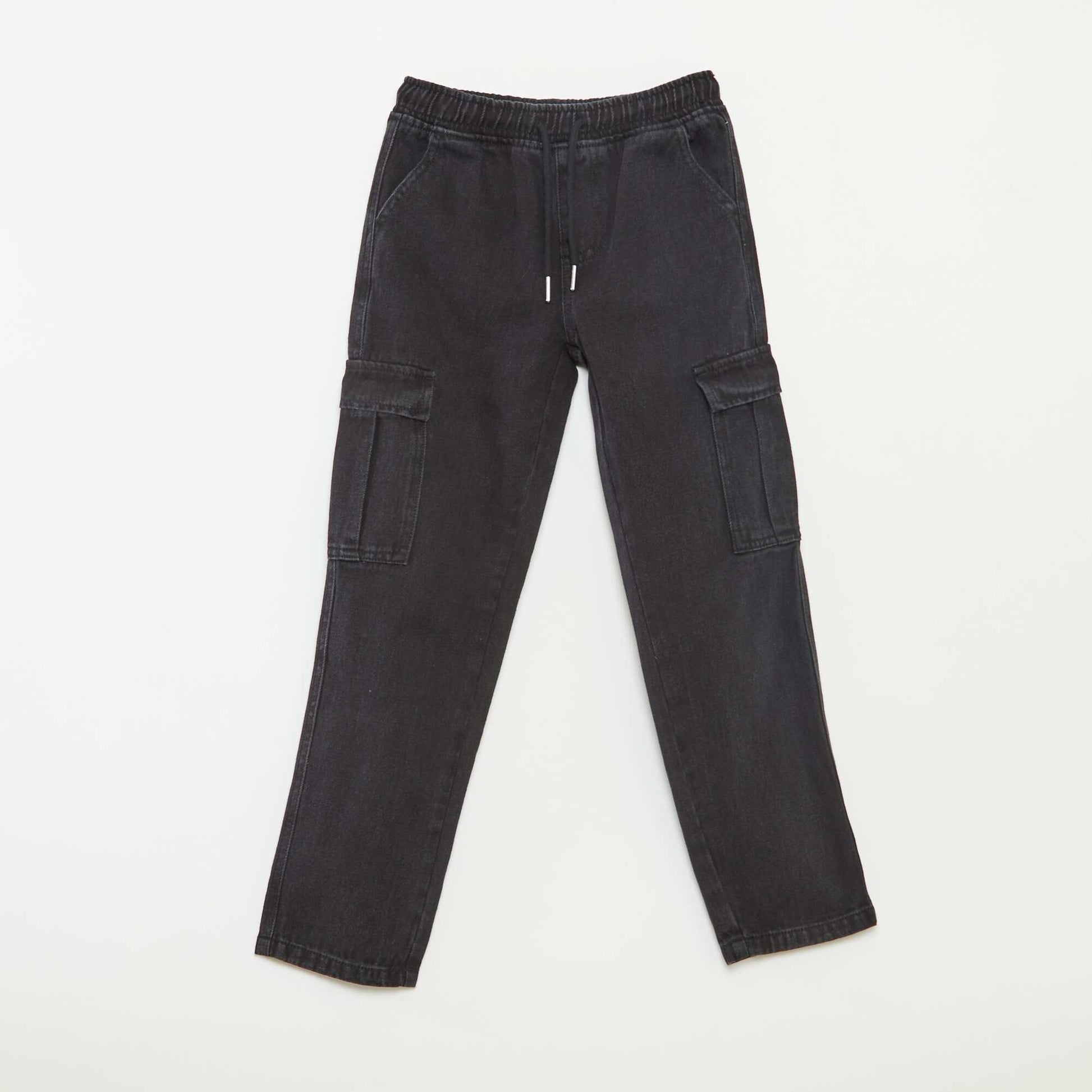 Elasticated multi-pocket trousers GREY