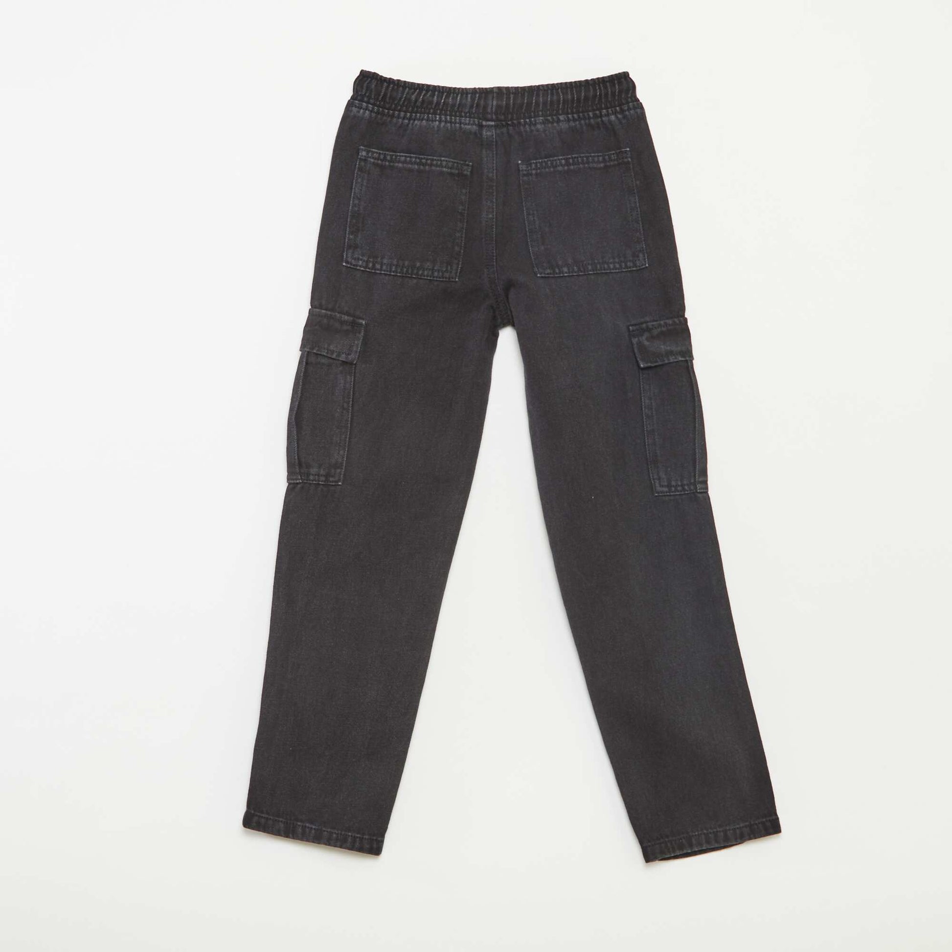 Elasticated multi-pocket trousers GREY