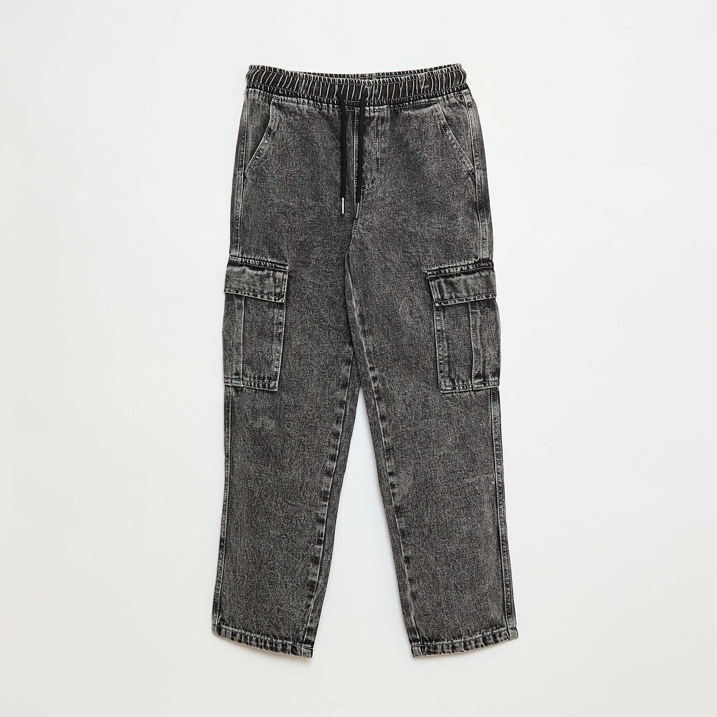 Elasticated multi-pocket trousers GREY