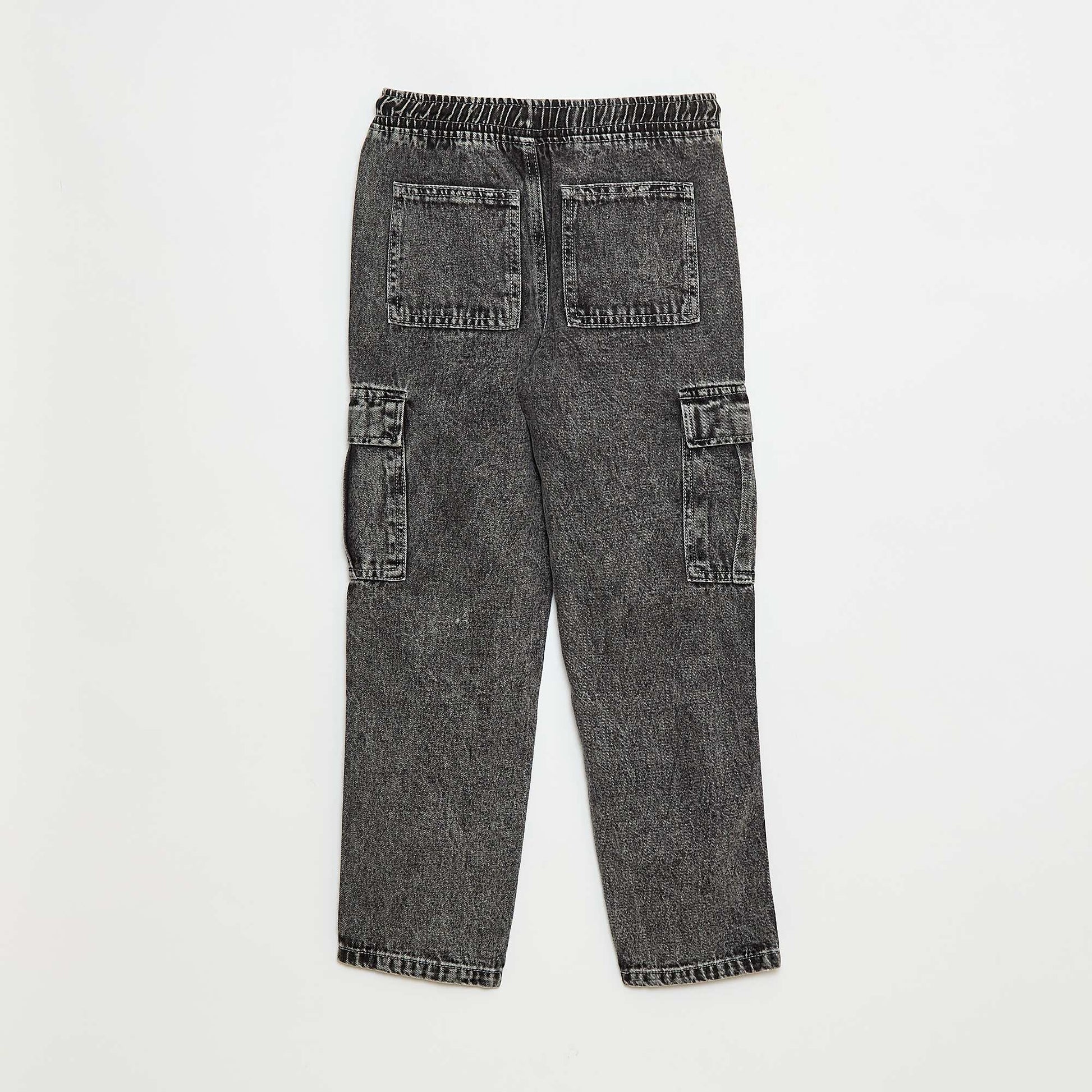 Elasticated multi-pocket trousers GREY