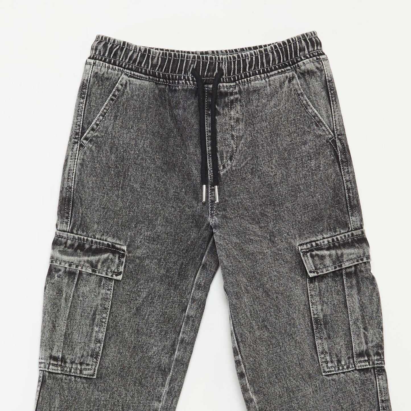 Elasticated multi-pocket trousers GREY