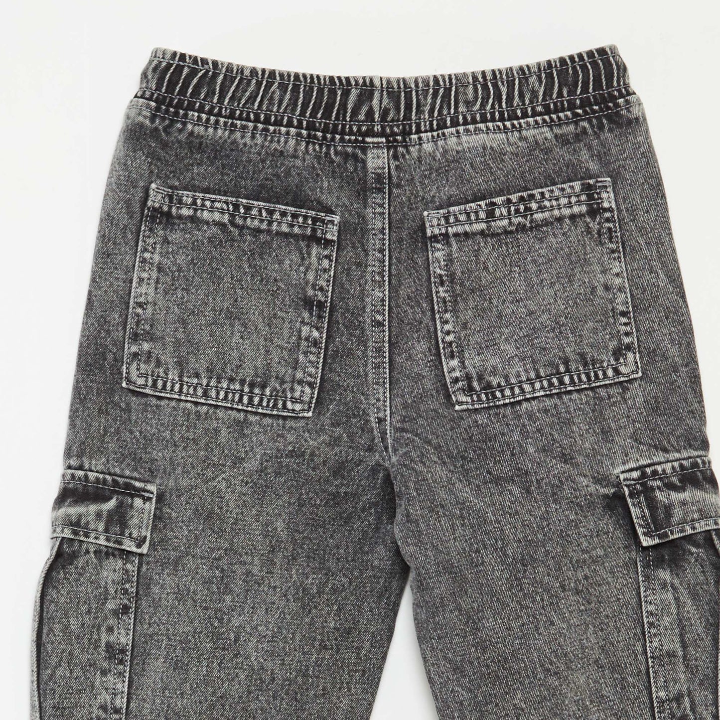 Elasticated multi-pocket trousers GREY