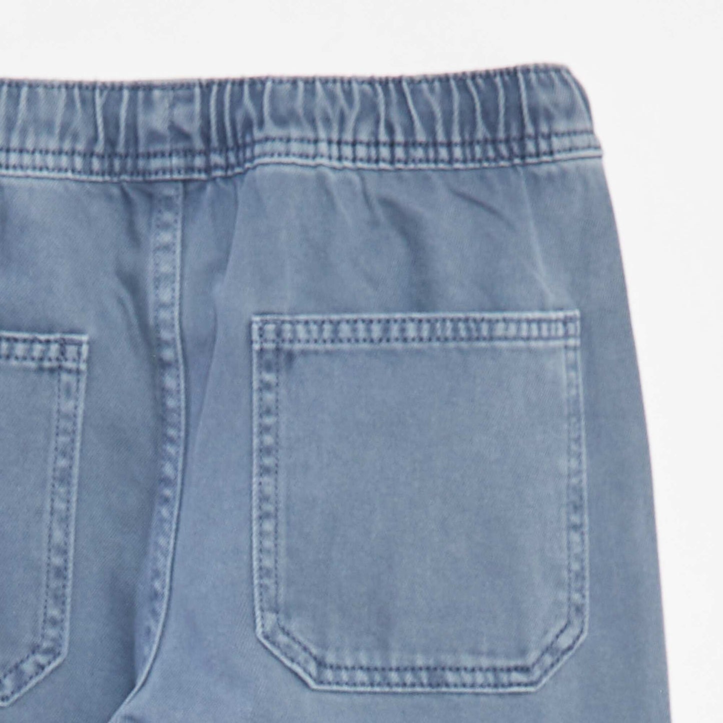 Multi-pocket trousers with elasticated waistband BLUE