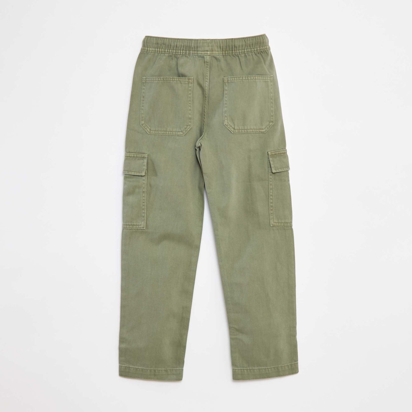 Multi-pocket trousers with elasticated waistband GREEN
