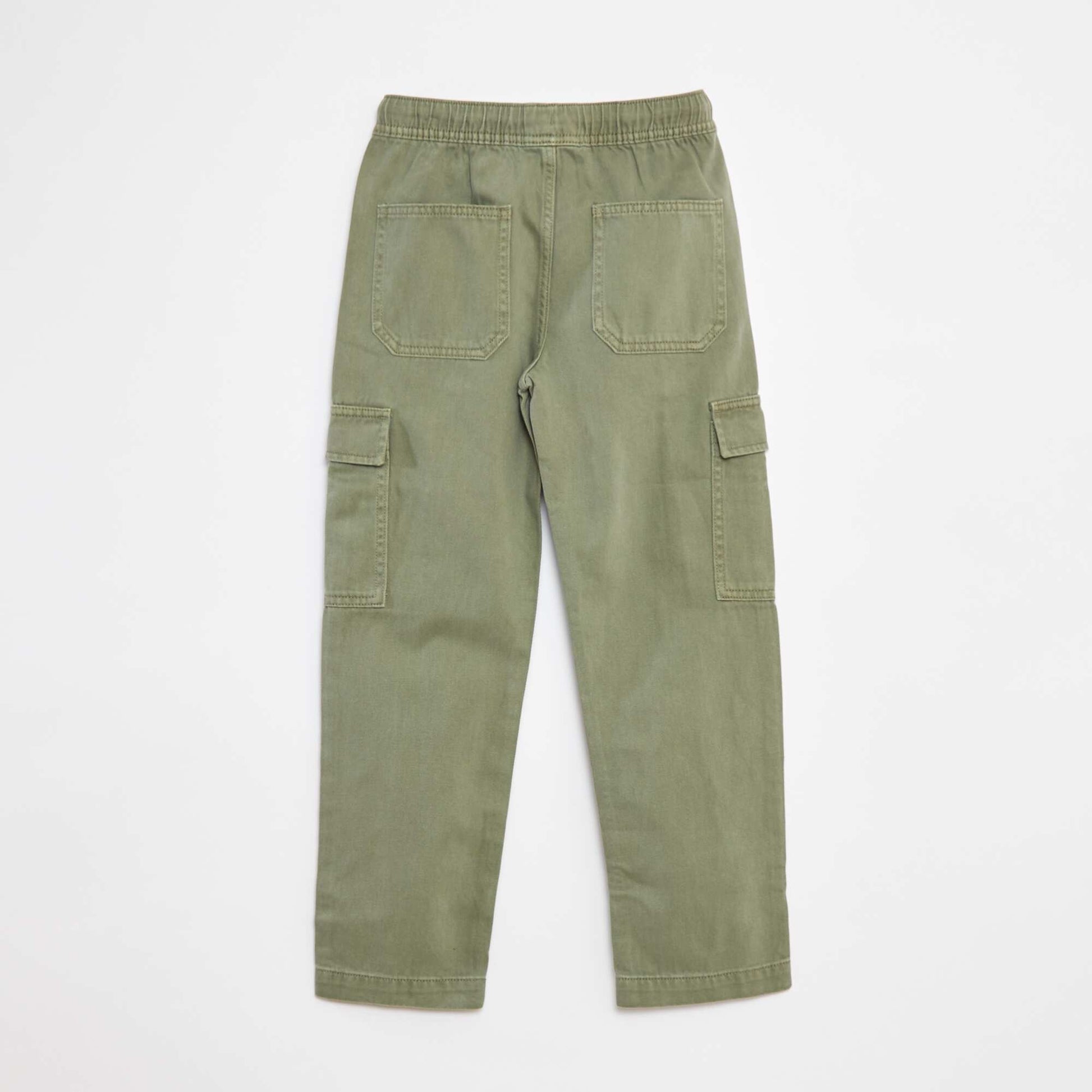 Multi-pocket trousers with elasticated waistband GREEN