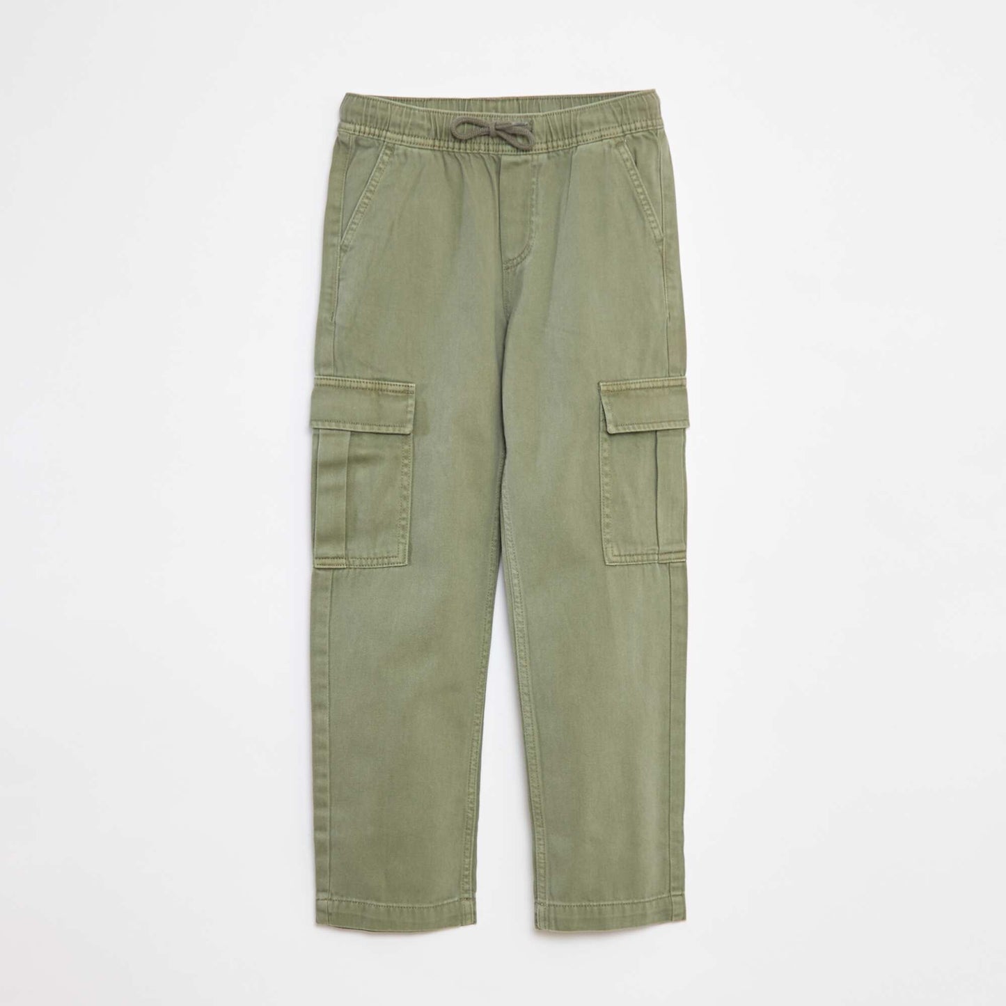 Multi-pocket trousers with elasticated waistband GREEN