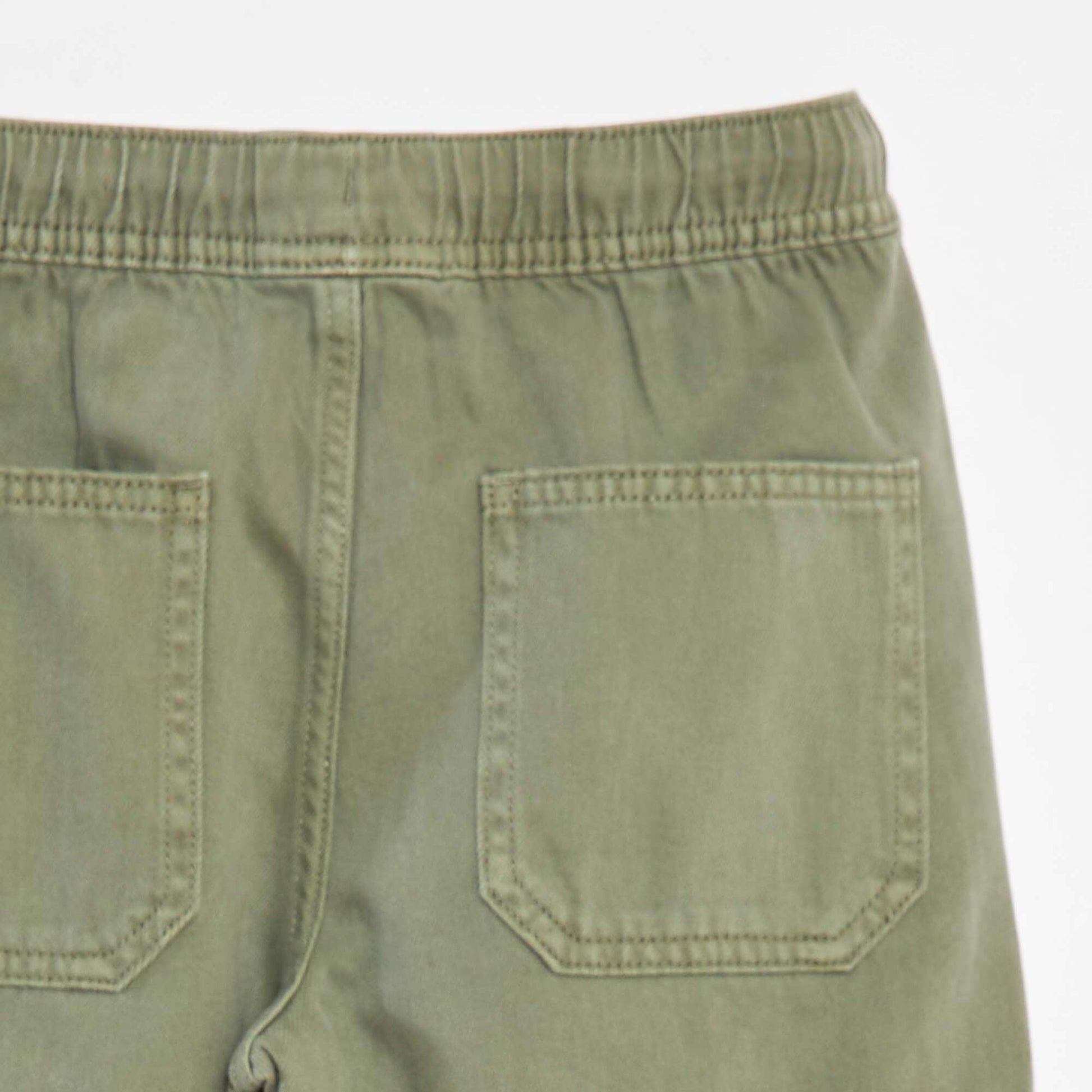 Multi-pocket trousers with elasticated waistband GREEN