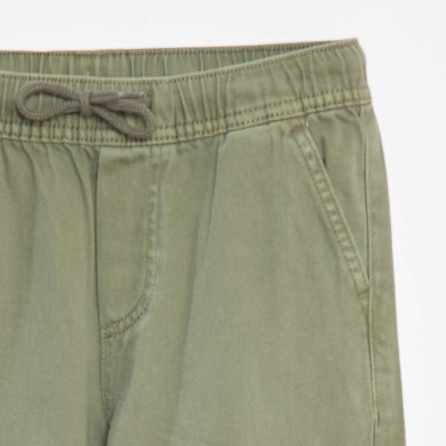 Multi-pocket trousers with elasticated waistband GREEN