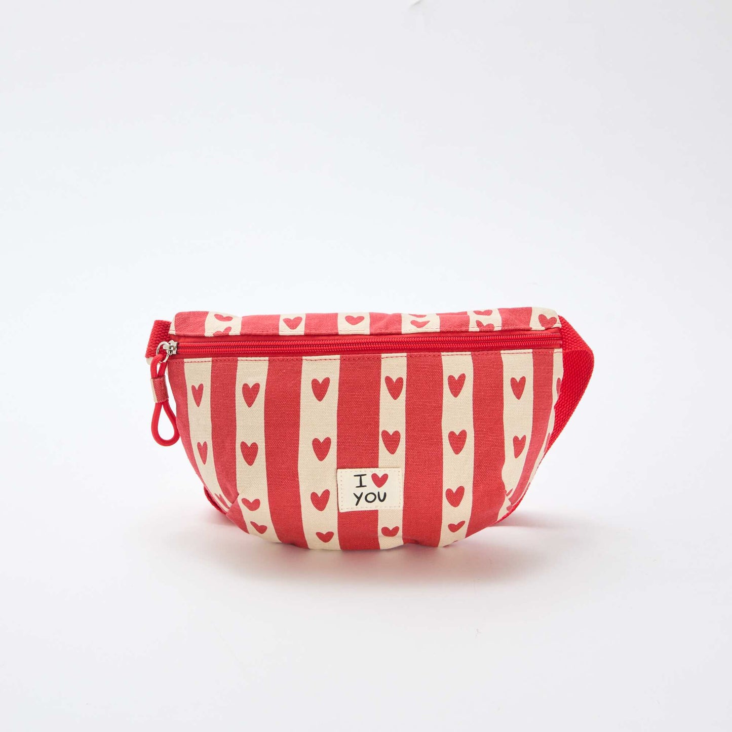 Heart Print Belt Bag - Valentine's Day WHITE