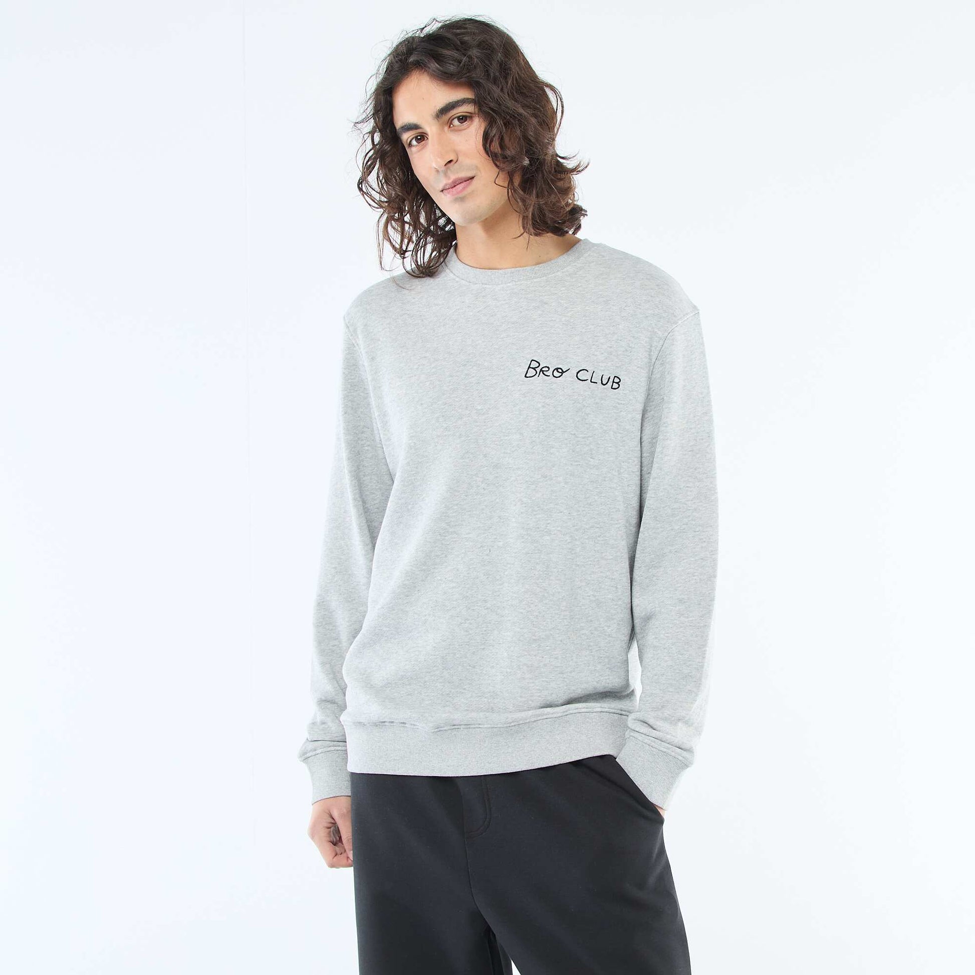 Crew Neck Sweatshirt - Valentine's Day GREY