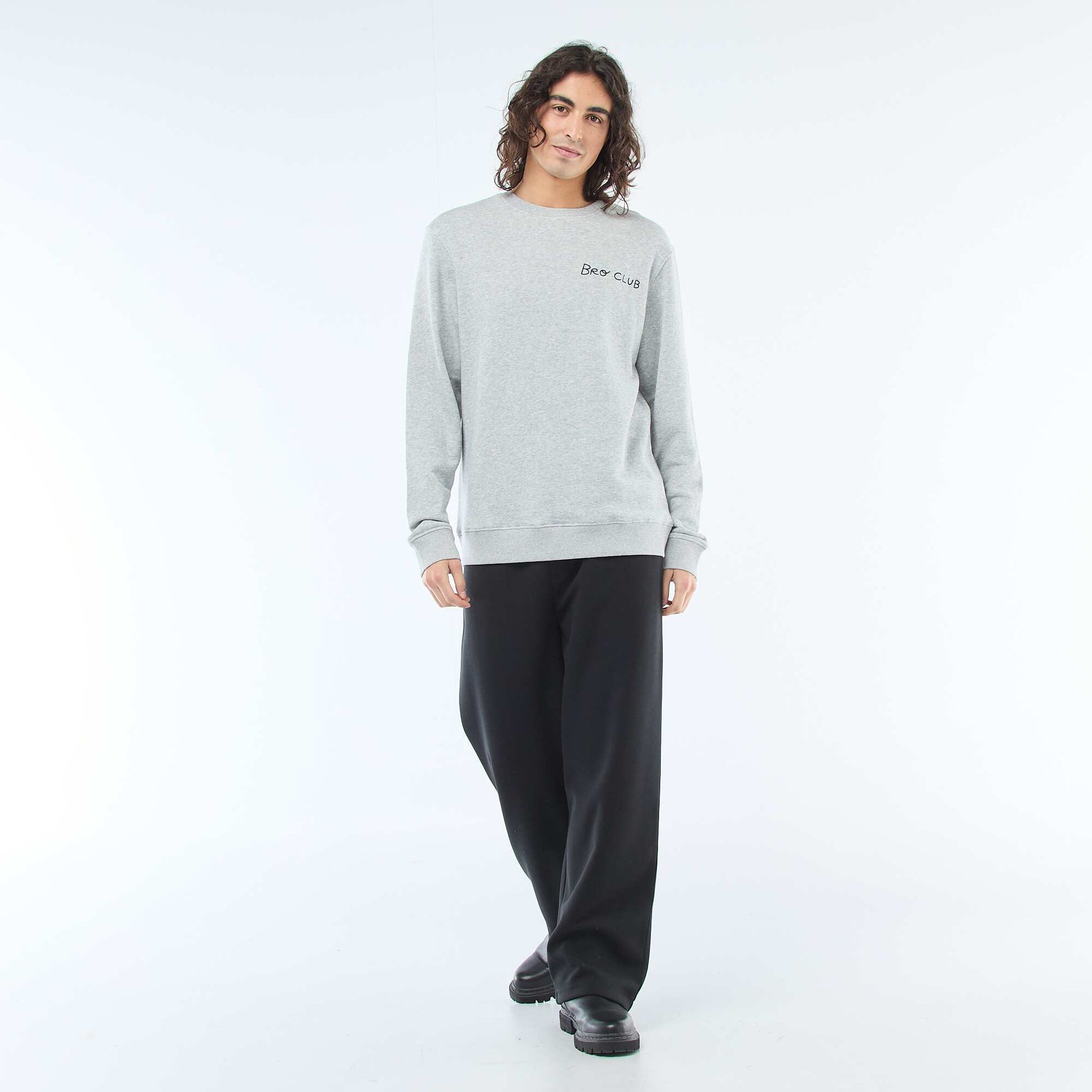 Crew Neck Sweatshirt - Valentine's Day GREY