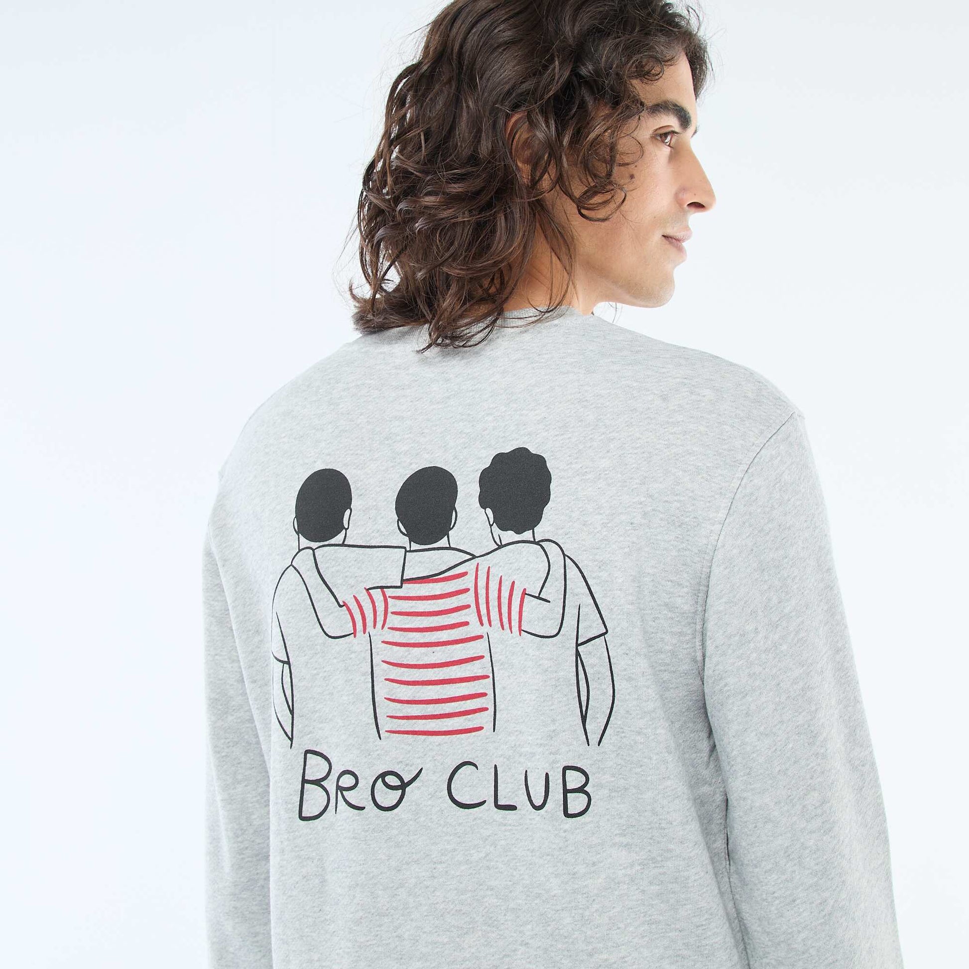 Crew Neck Sweatshirt - Valentine's Day GREY