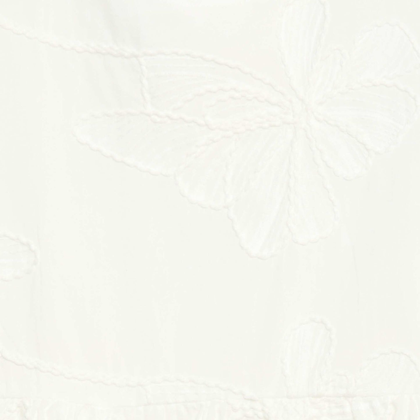 Dress with fanciful floral embroidery WHITE