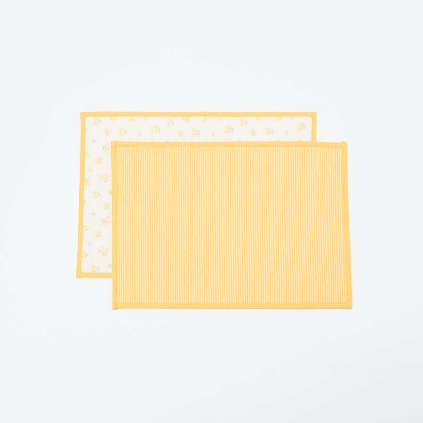 Set of 2 Checkered Placemats YELLOW
