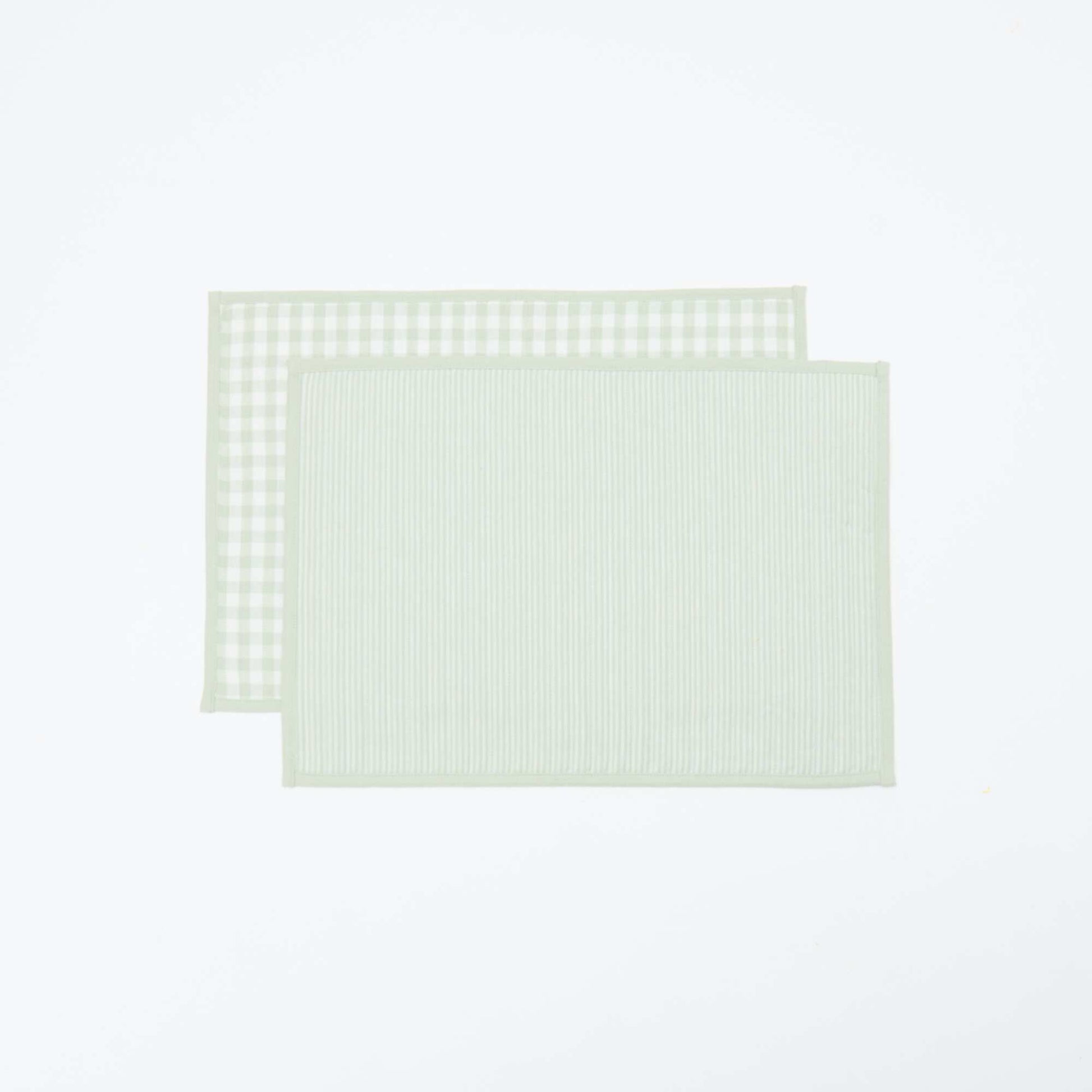 Set of 2 Checkered Placemats GREEN