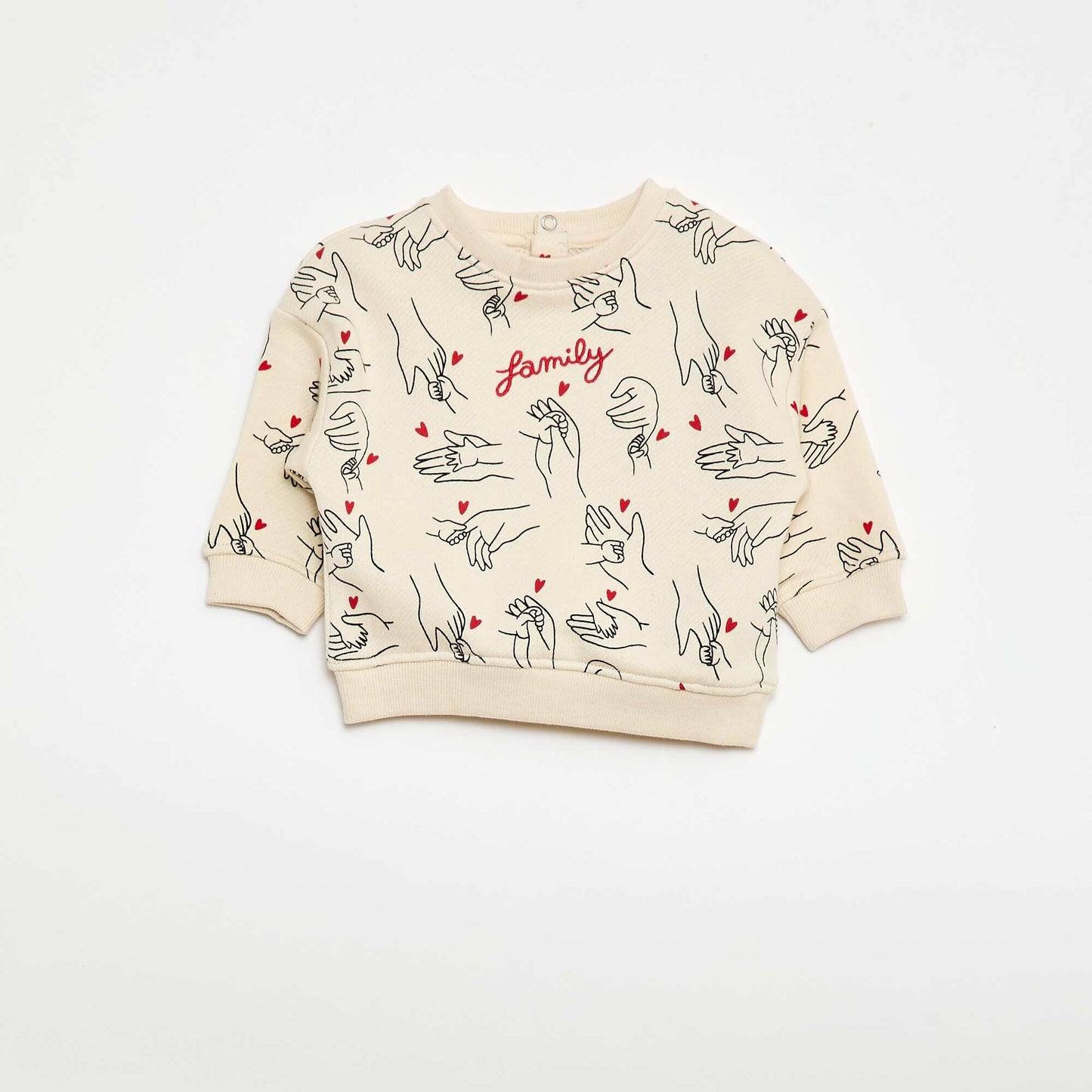 Round Neck Sweatshirt - Valentine's Day WHITE