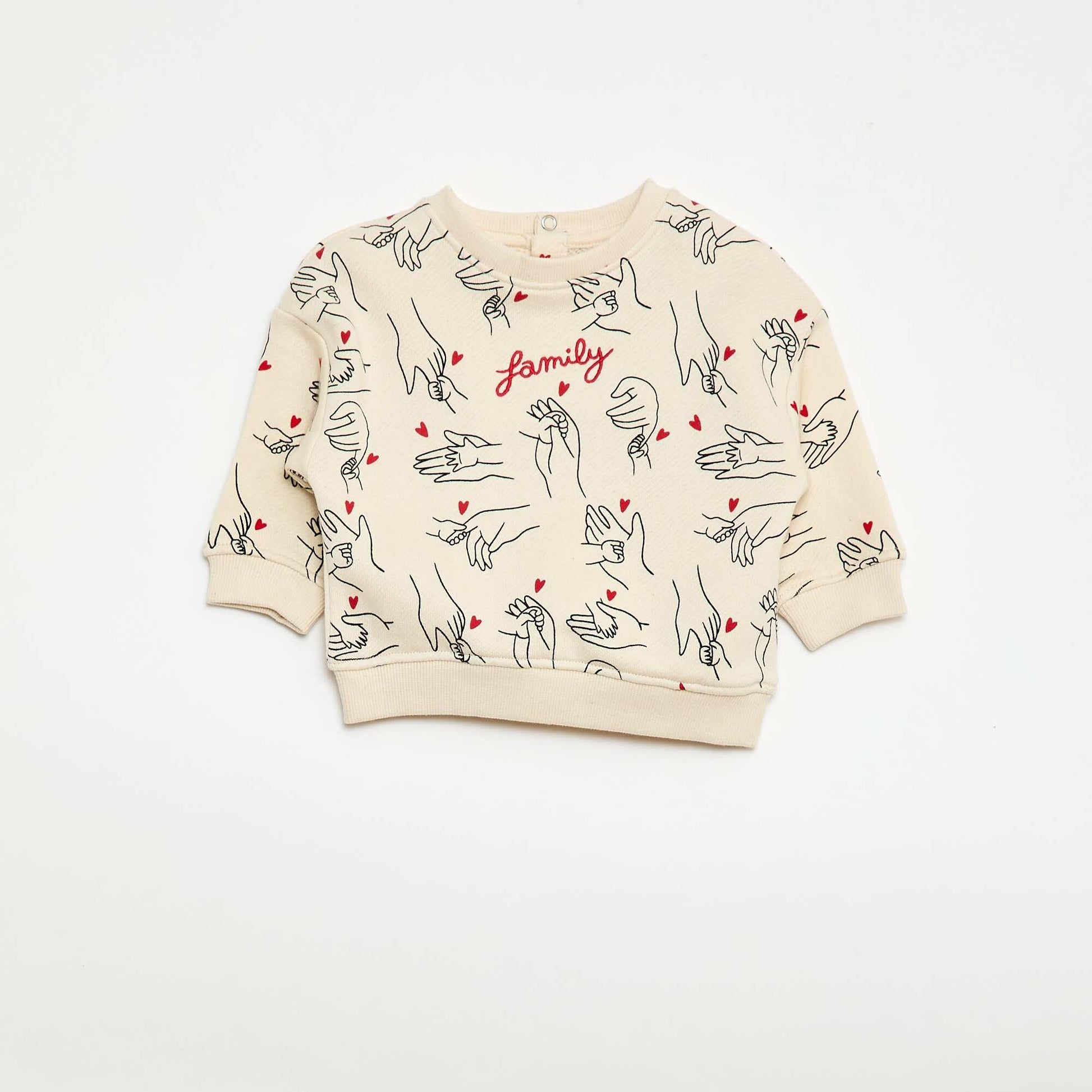 Round Neck Sweatshirt - Valentine's Day WHITE