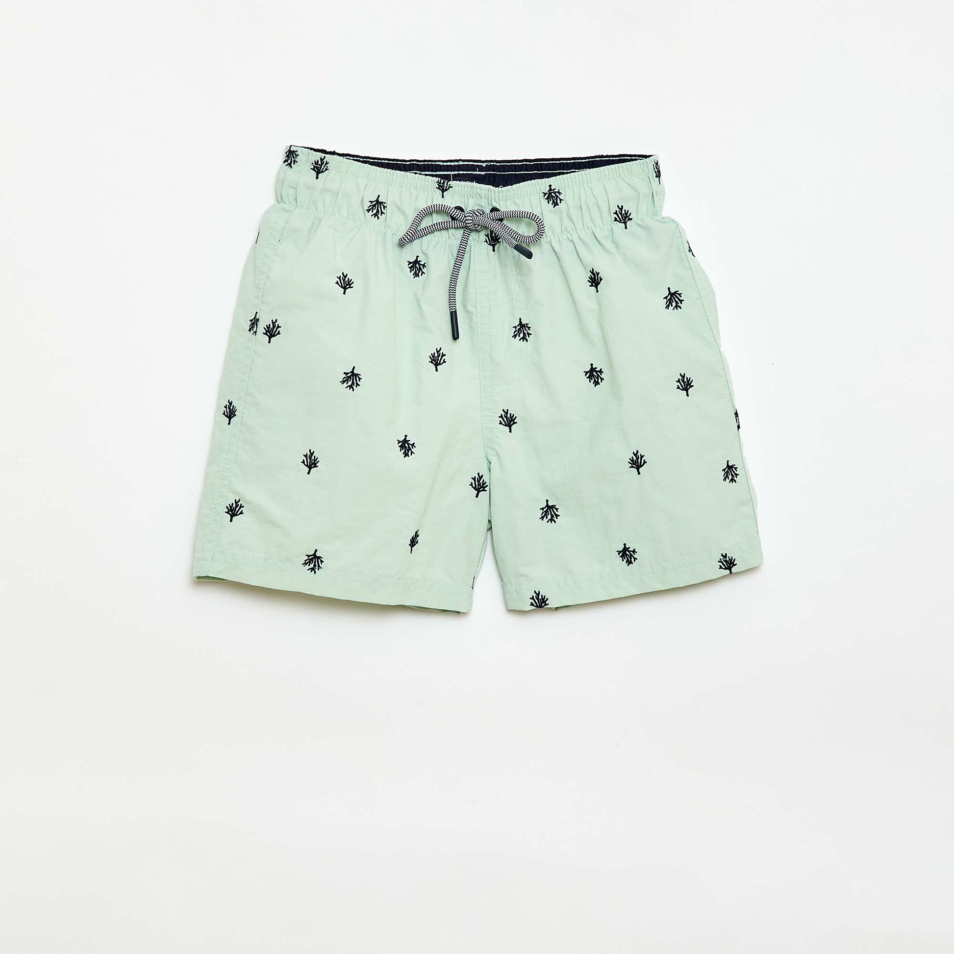 Tropical All-Over Print Swim Bermuda Shorts BLUE