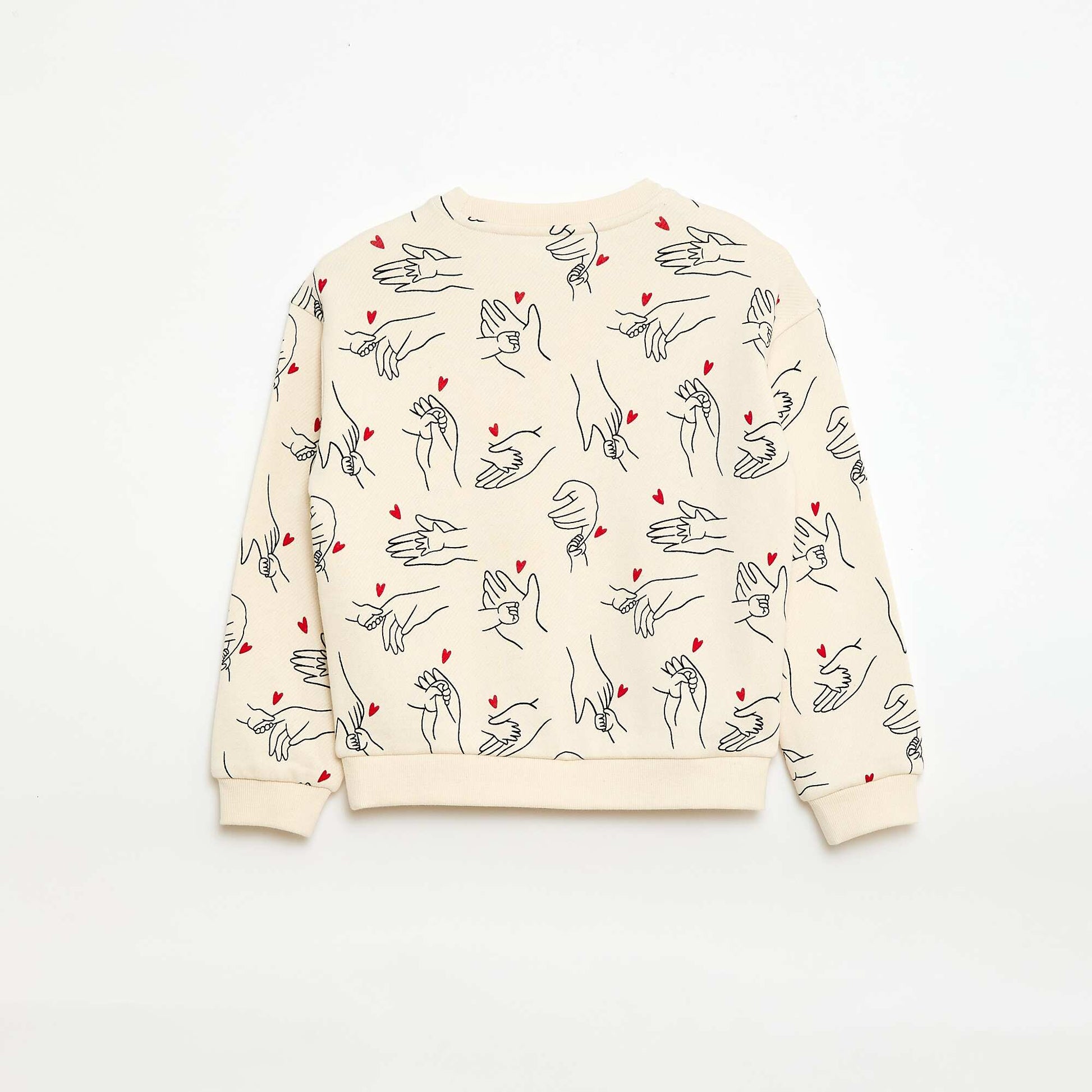 Round Neck Sweatshirt - Valentine's Day WHITE
