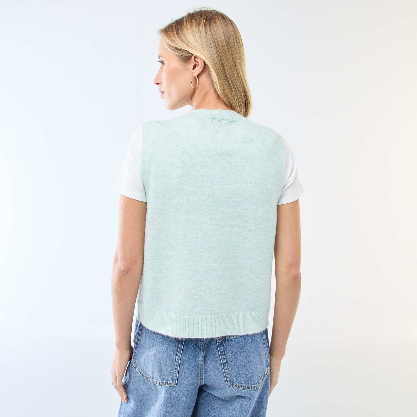 Sleeveless Solid Color Vest GREEN