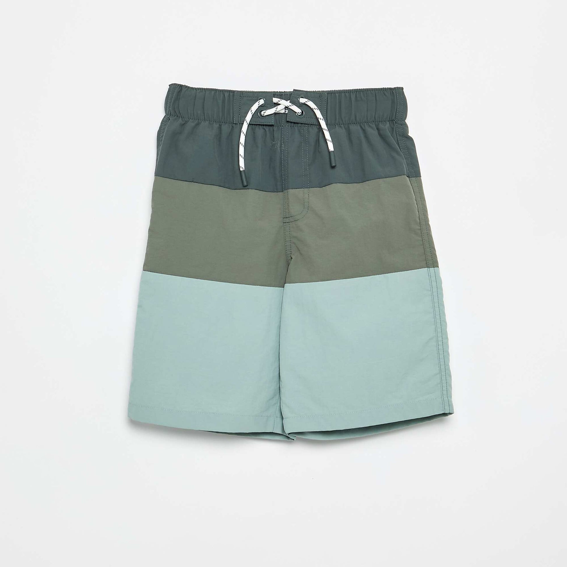Long Striped Swim Shorts KHAKI