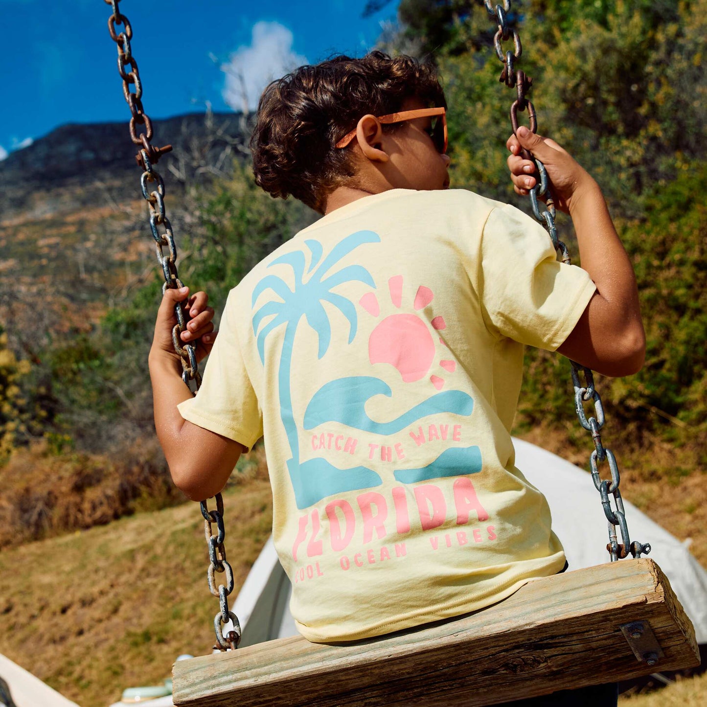 Printed Front and Back Short-Sleeve T-Shirt BEIGE