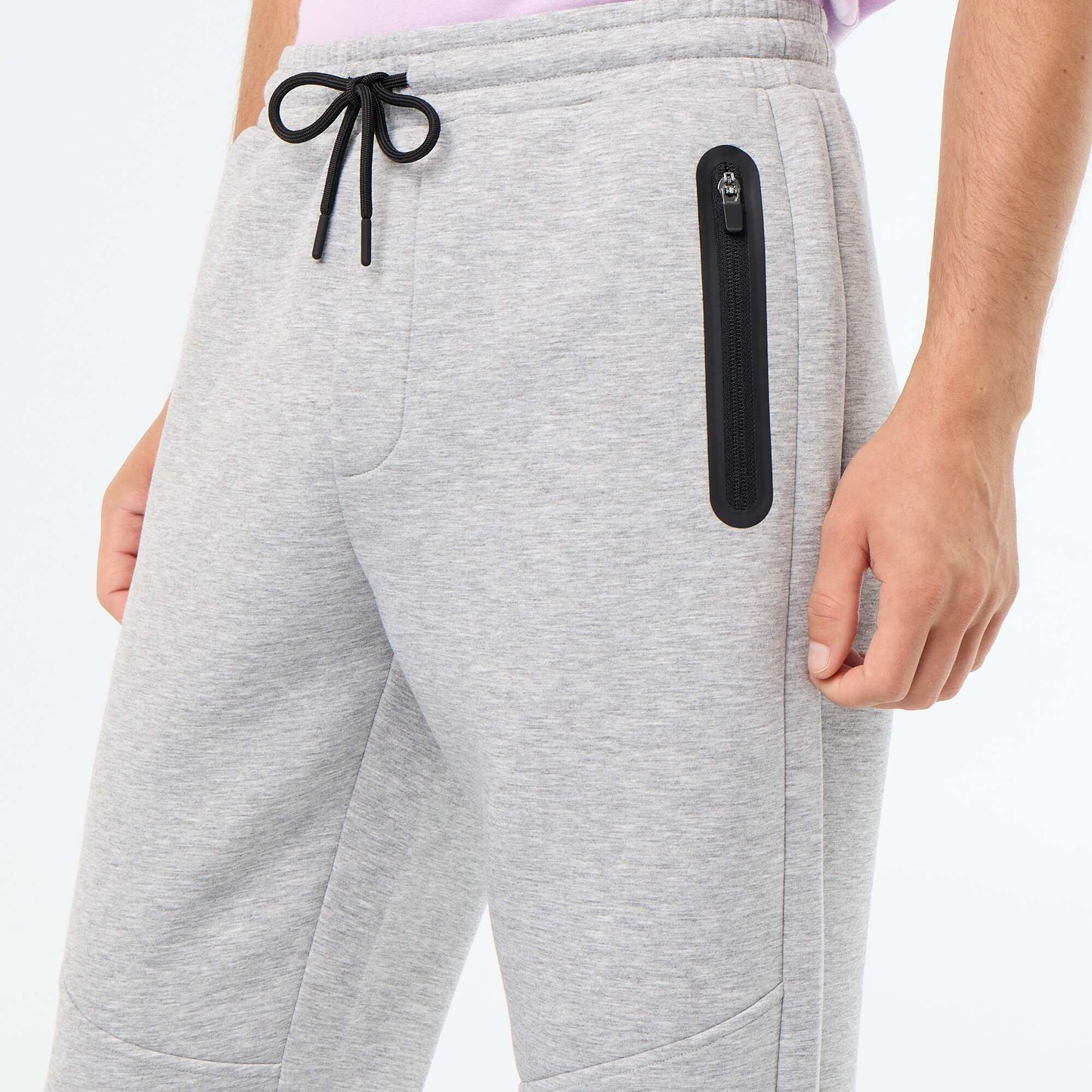 Fleece jogging bottoms with zipped pockets GREY
