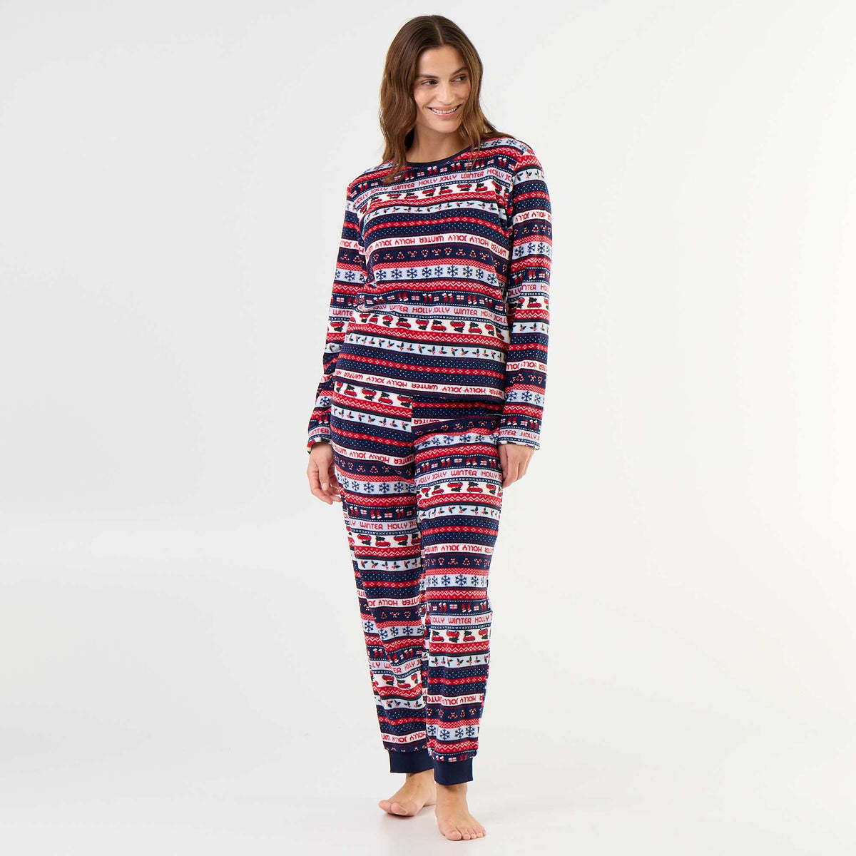 2-piece fleece pajama set BLUE