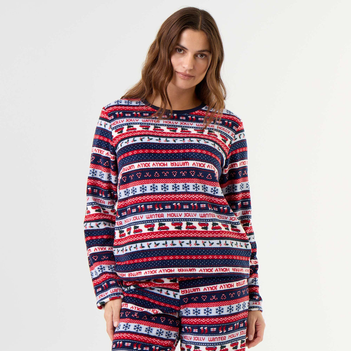 2-piece fleece pajama set BLUE