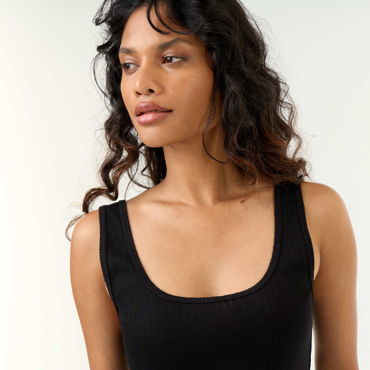 Pointelle Tank Top BLACK
