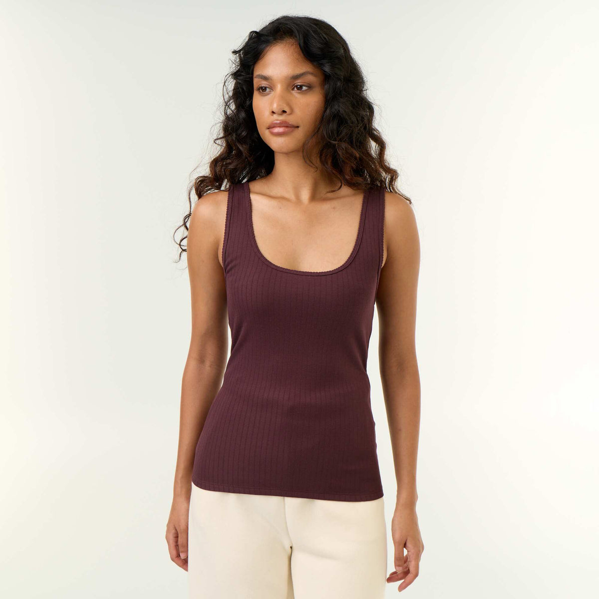 Pointelle Tank Top PURPLE
